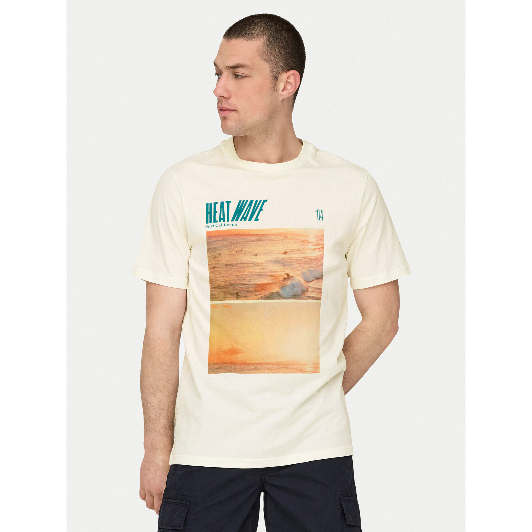 Only & Sons T-Shirt Magdy 22029454 Biały Regular Fit