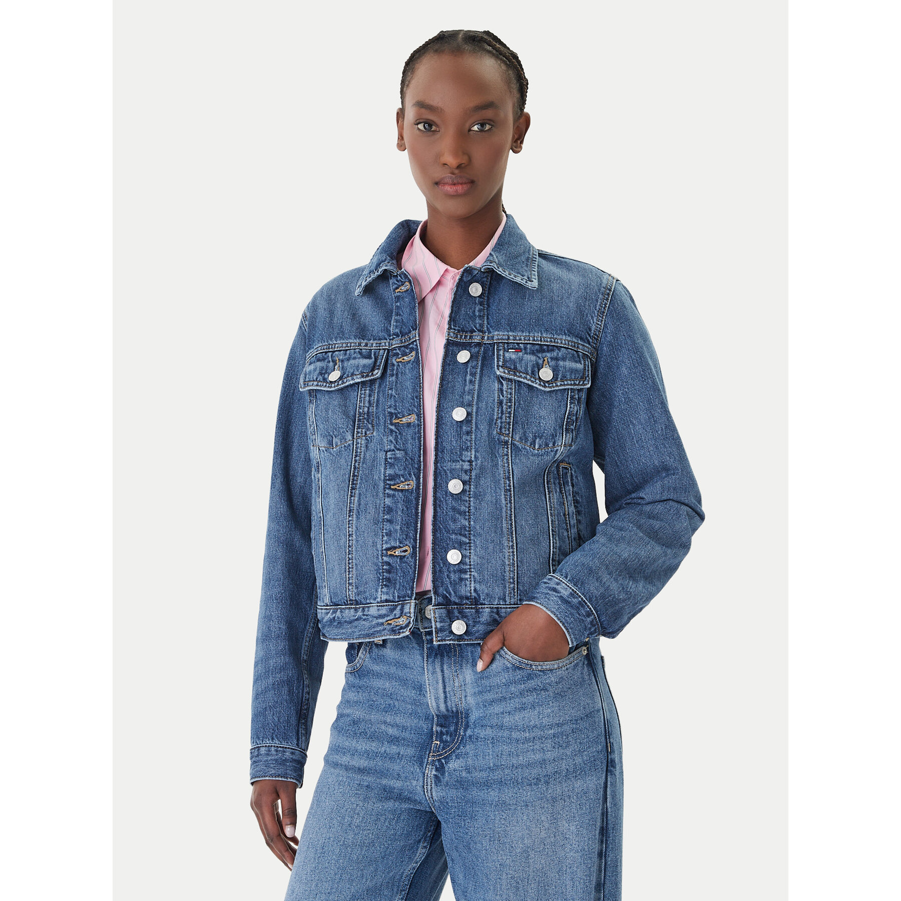 Tommy Jeans Kurtka jeansowa Classic DW0DW22988 Niebieski Regular Fit
