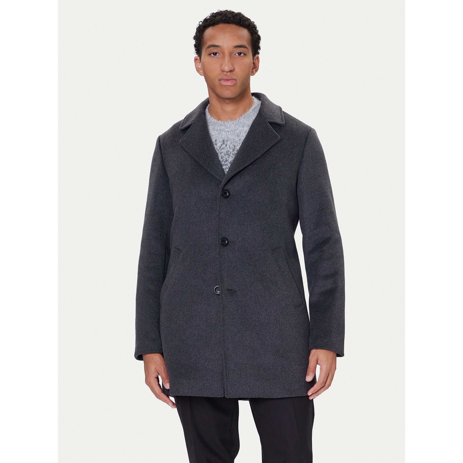 Guess Płaszcz wełniany M4BL3S WGJ82 Szary Slim Fit