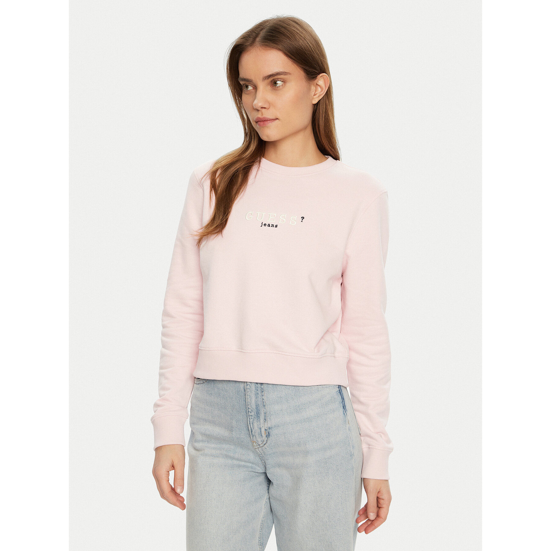 Guess Jeans Bluza W5RQ28 K68I4 Beżowy Regular Fit