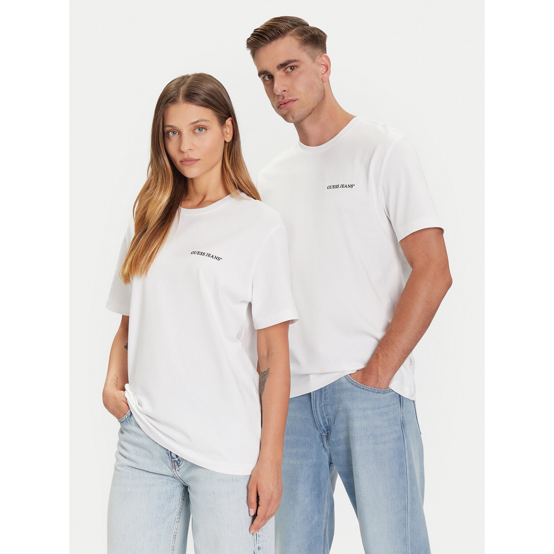 Guess Jeans T-Shirt M5BI78 K8FQ4 Biały Regular Fit