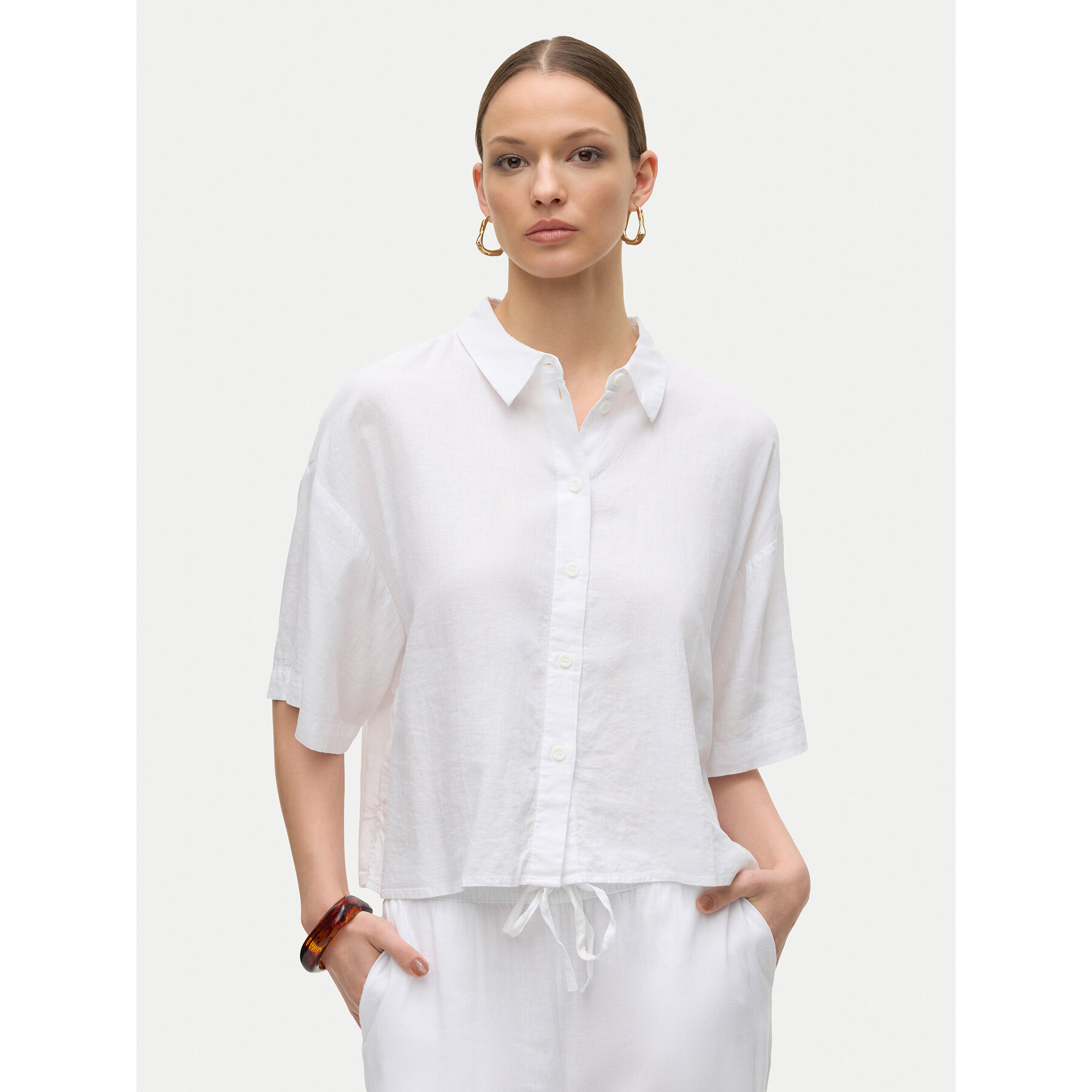 Vero Moda Koszula Linn 10306820 Biały Relaxed Fit