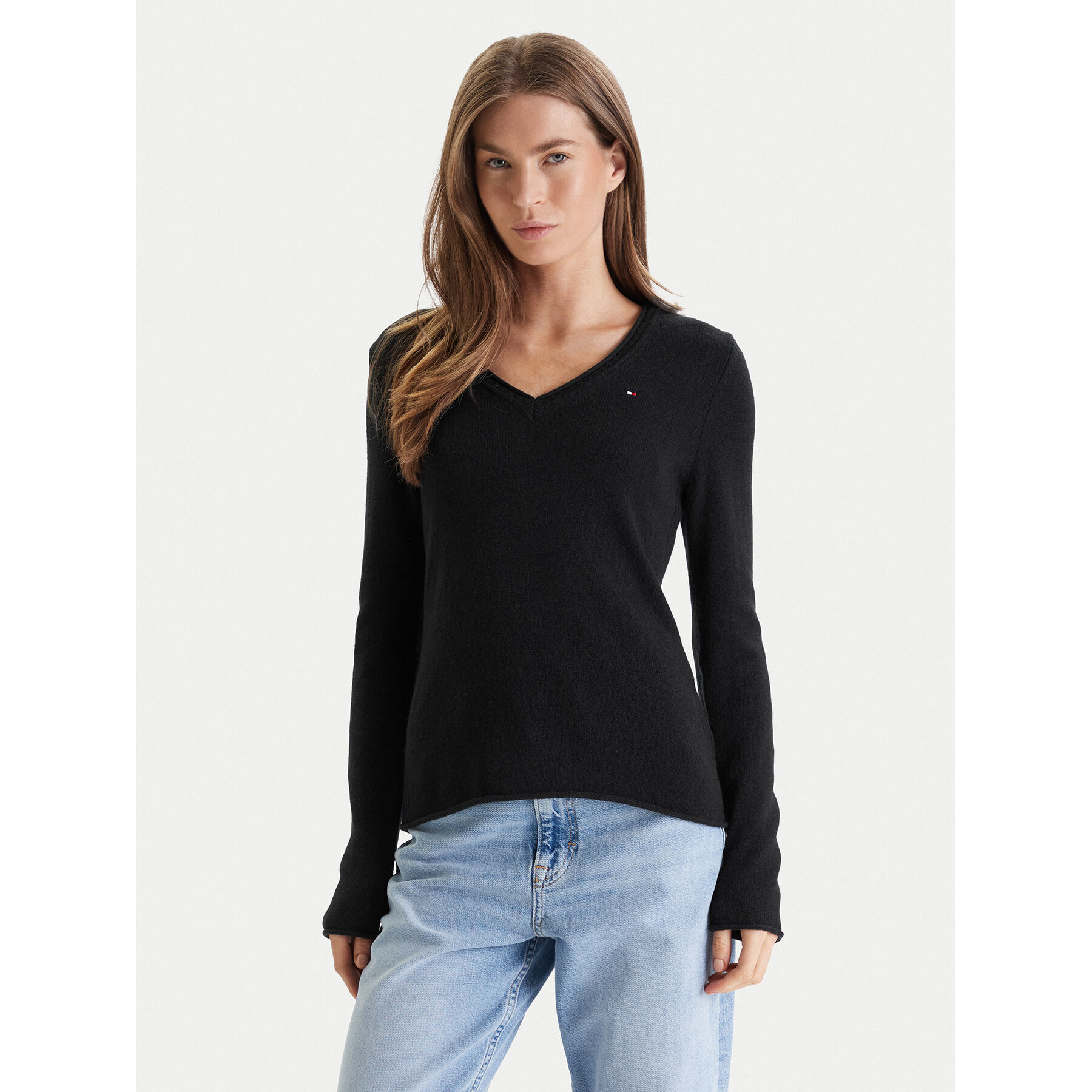 Tommy Hilfiger Sweter WW0WW43505 Czarny Regular Fit