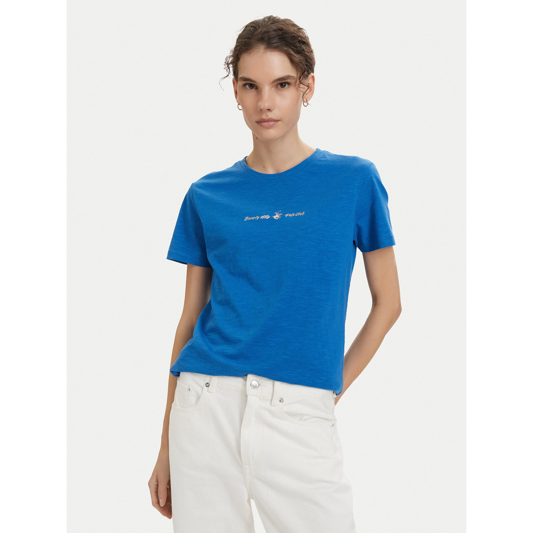 Beverly Hills Polo Club T-Shirt P-SS26W-TS6510 Niebieski Regular Fit