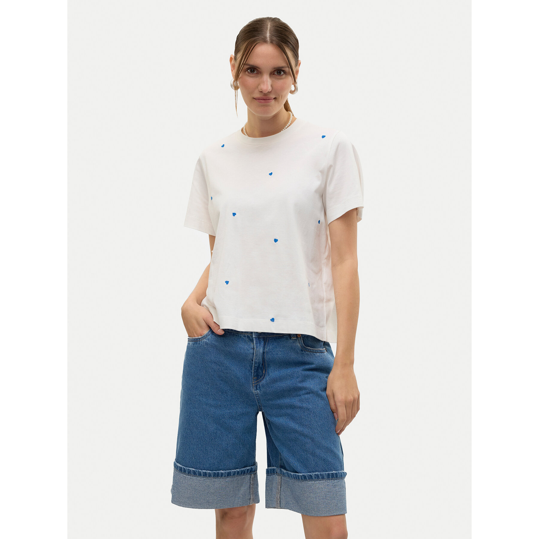 Vero Moda T-Shirt Solvei 10325318 Biały Regular Fit