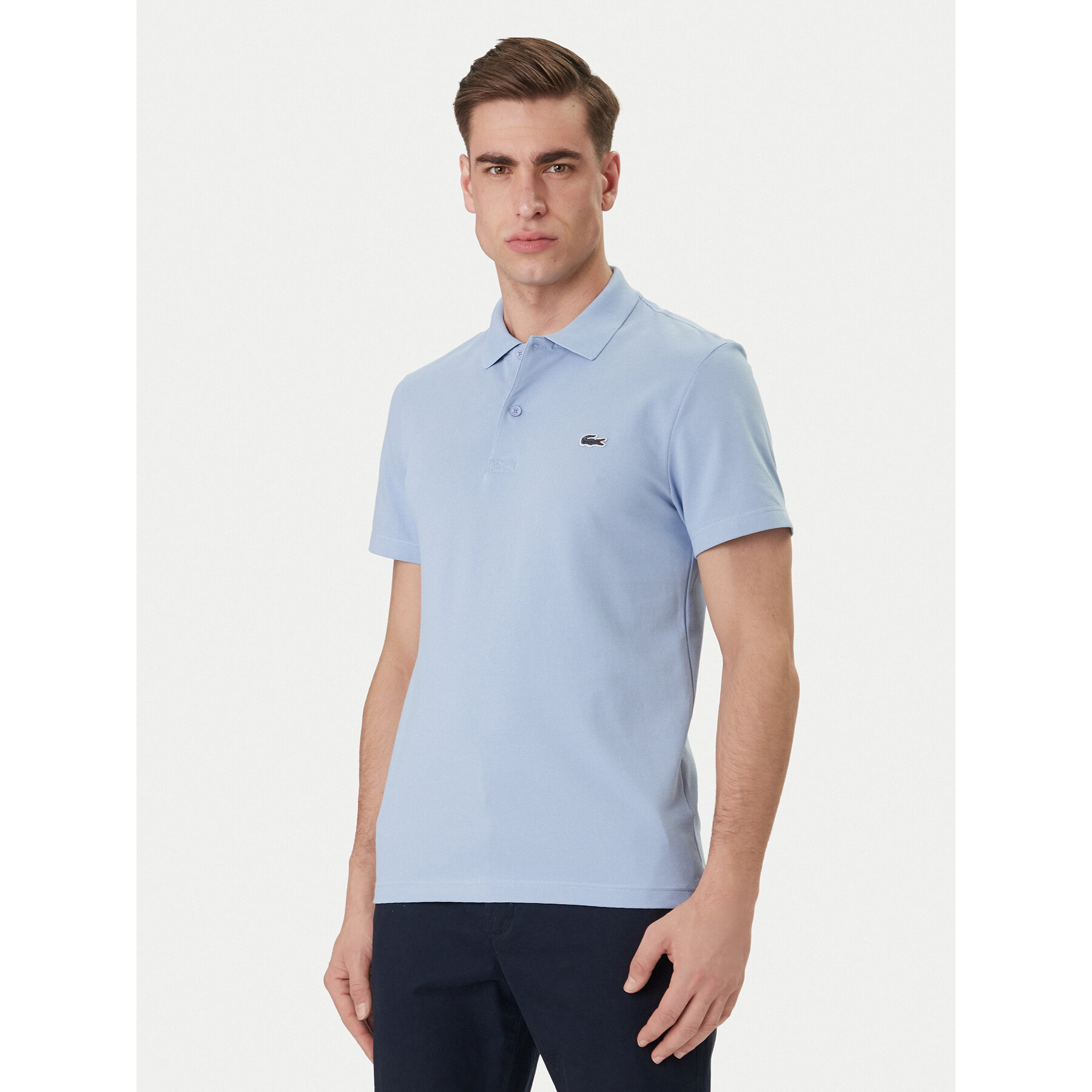 Lacoste Polo DH5522 Błękitny Regular Fit