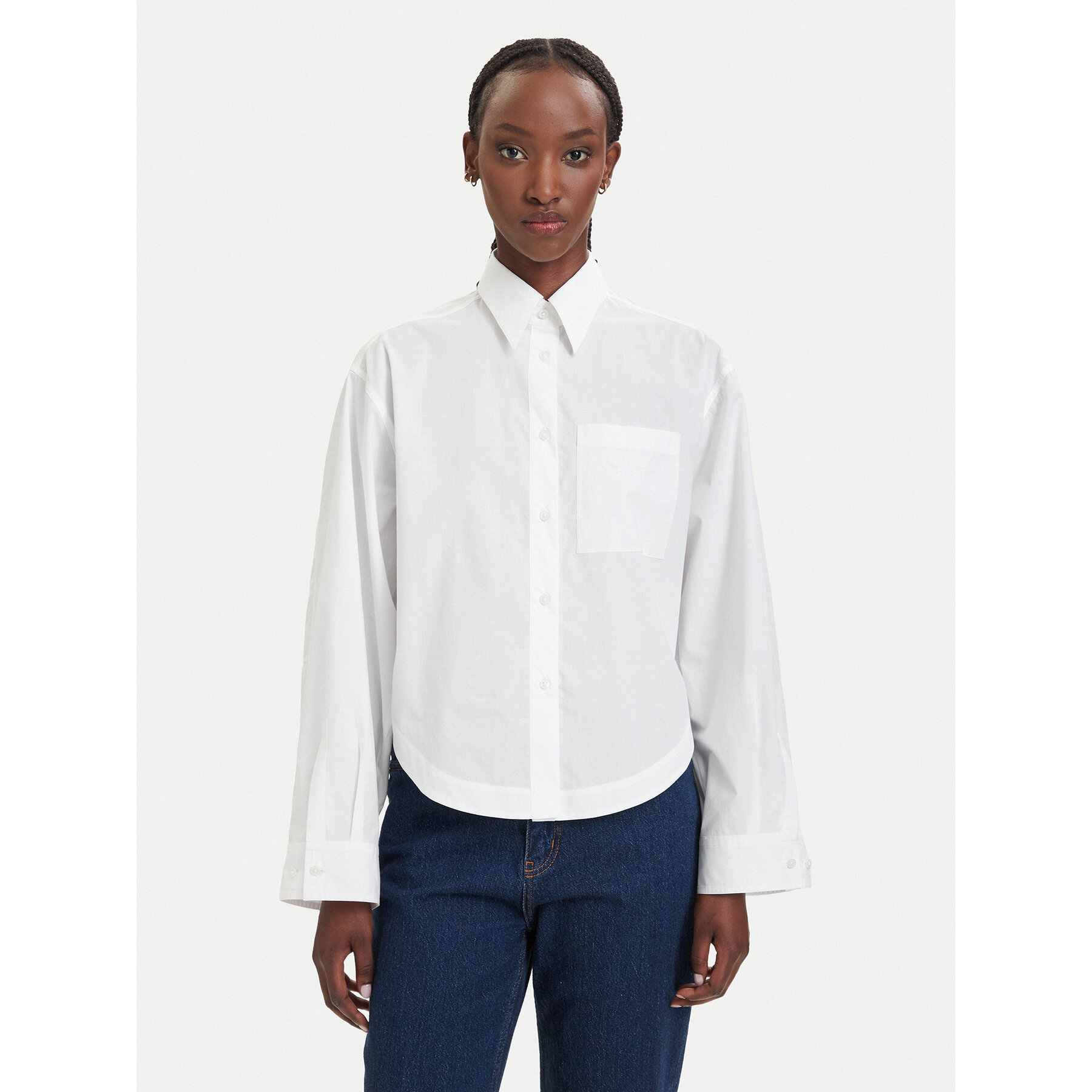 BOSS Koszula C_Boskota-1 50566871 Biały Oversize