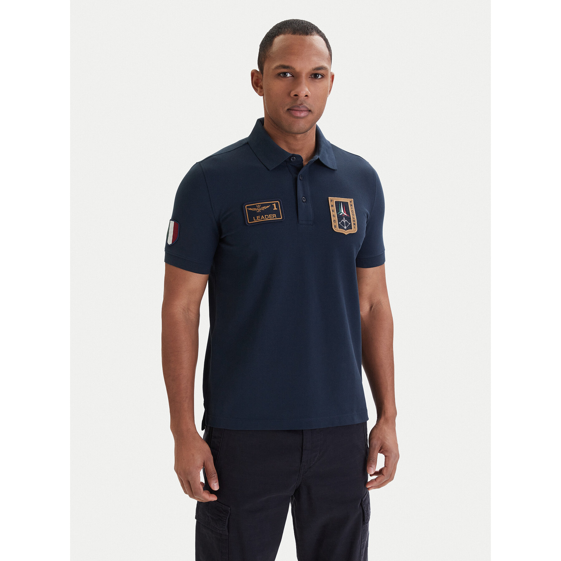 Aeronautica Militare Polo 261PO1927UP00191 Granatowy Regular Fit