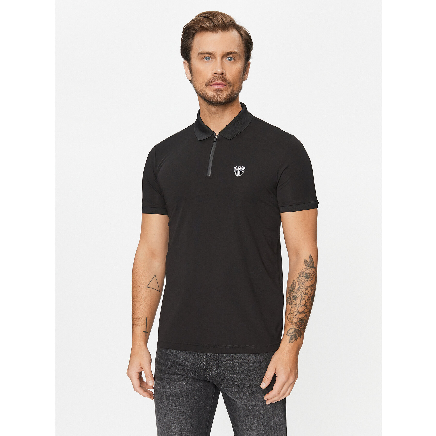 EA7 Emporio Armani Polo 8NPF13 PJRGZ 1200 Czarny Regular Fit