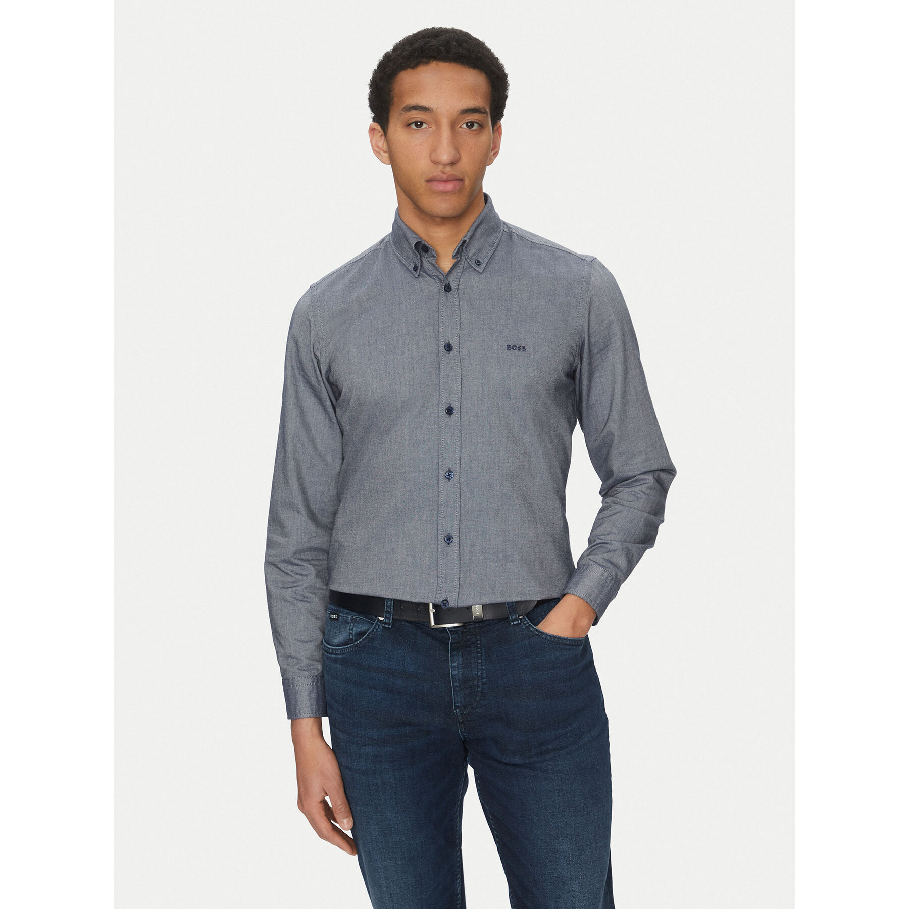 BOSS Koszula Rickert 50519707 Granatowy Regular Fit