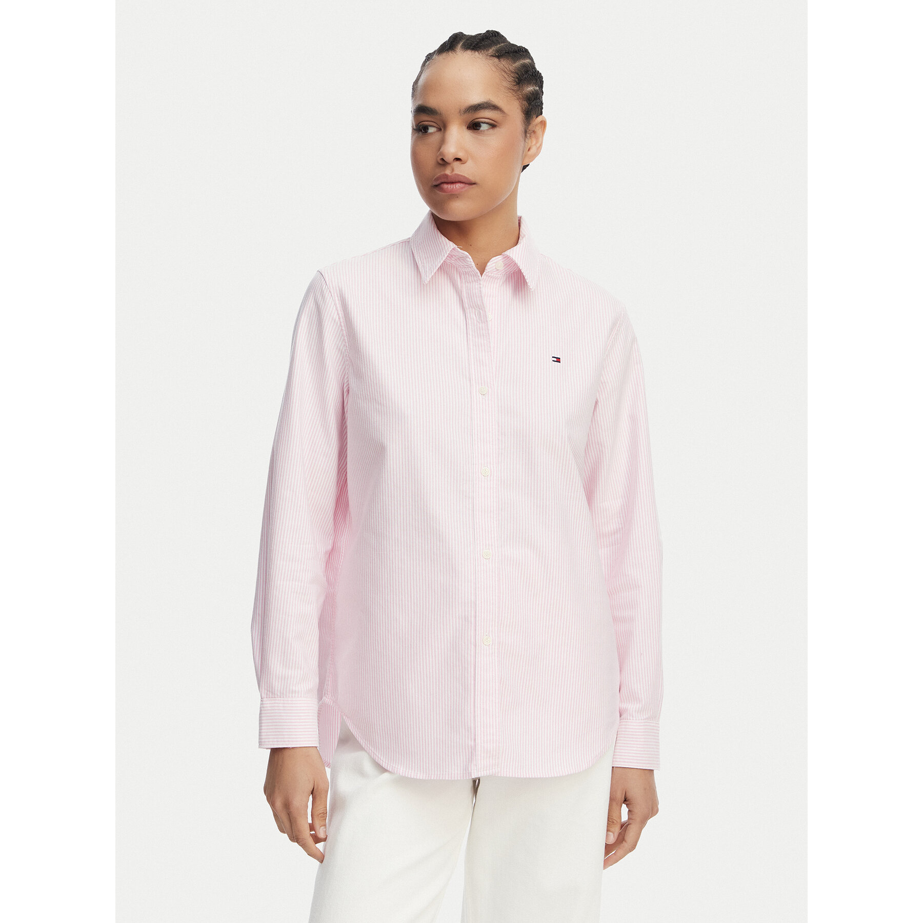 Tommy Hilfiger Koszula Fit Flag Embroidery Oxford WW0WW46111 Różowy Regular Fit
