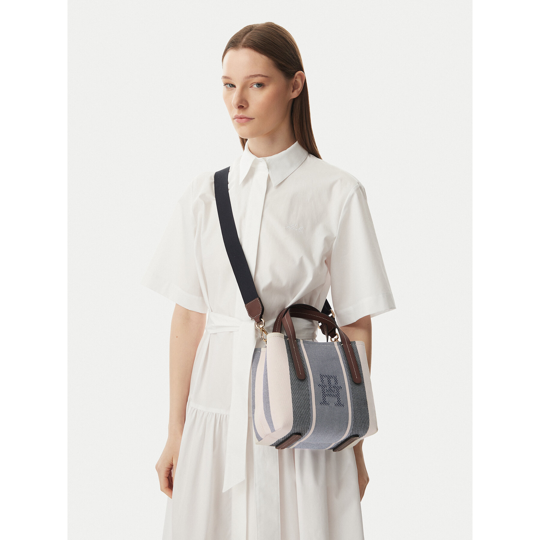 Tommy Hilfiger Torebka Th City Mini Satchel Jacquard AW0AW18732 Niebieski