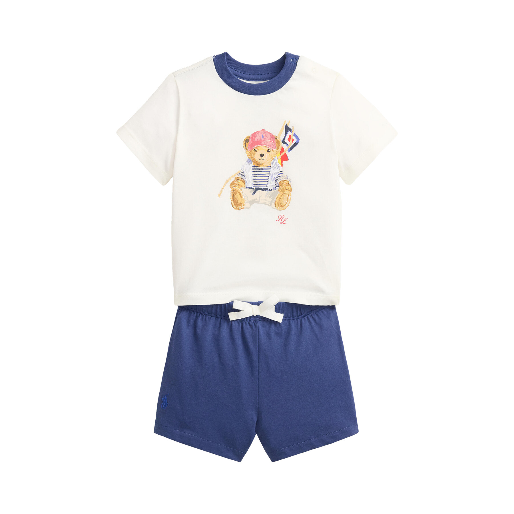 Polo Ralph Lauren Komplet t-shirt i spodenki 320B14037001 Niebieski Regular Fit