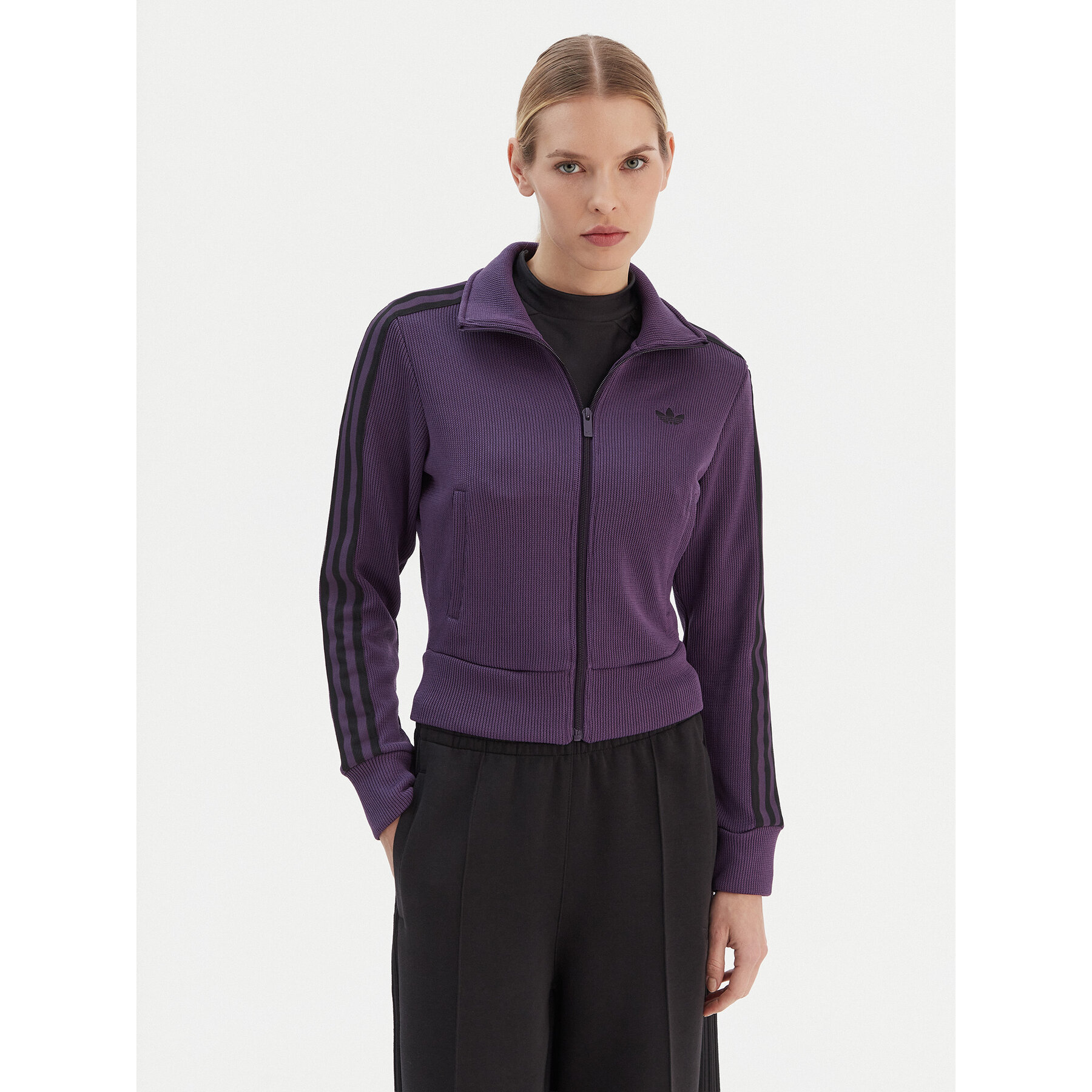 adidas Bluza Firebird Adicolor JY2615 Fioletowy Regular Fit