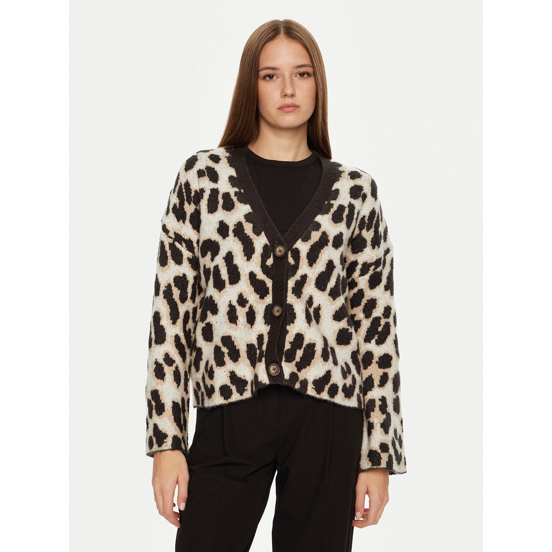 Brave Soul Kardigan LKC-248FEASTON Czarny Regular Fit