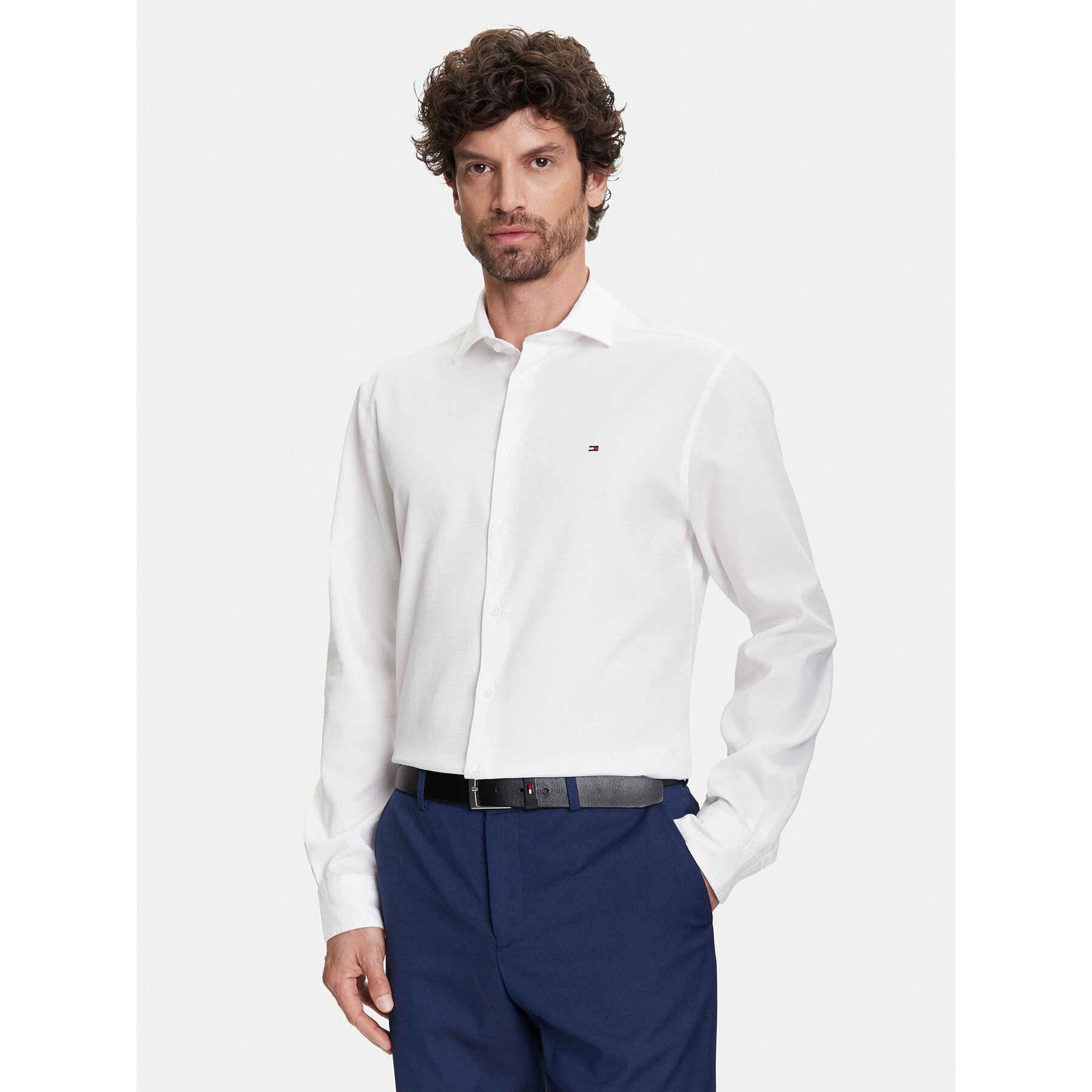 Tommy Hilfiger Koszula MW0MW39573 Biały Slim Fit