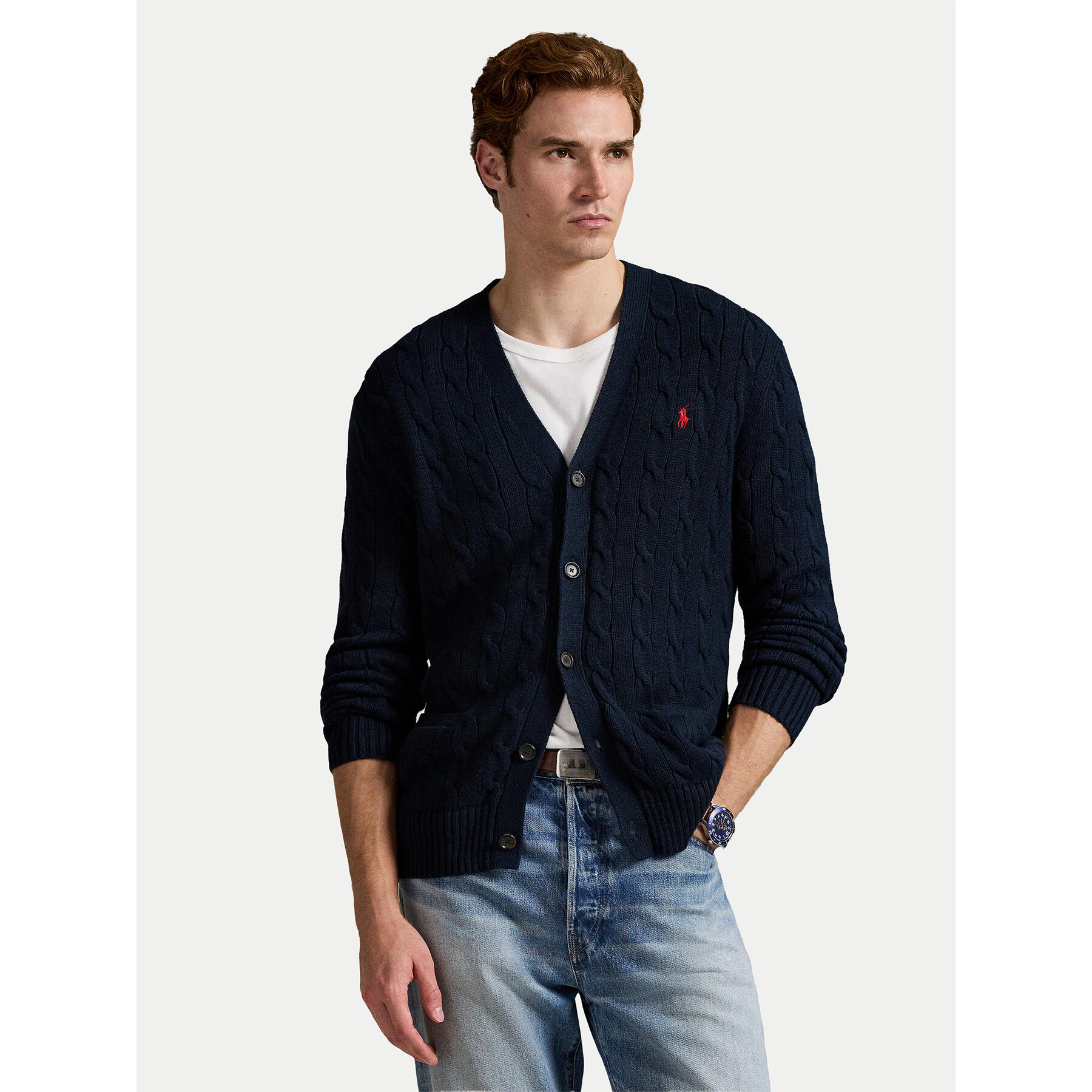 Polo Ralph Lauren Kardigan 710890548004 Granatowy Regular Fit