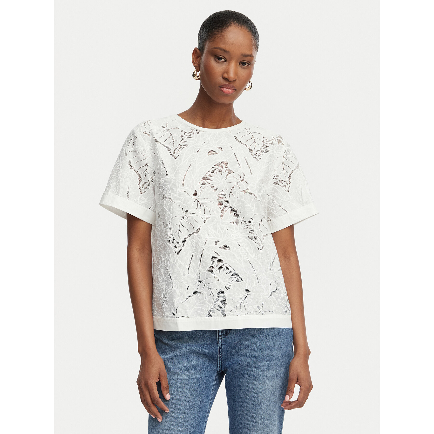 Guess Bluzka W6GH41 W1851 Biały Regular Fit