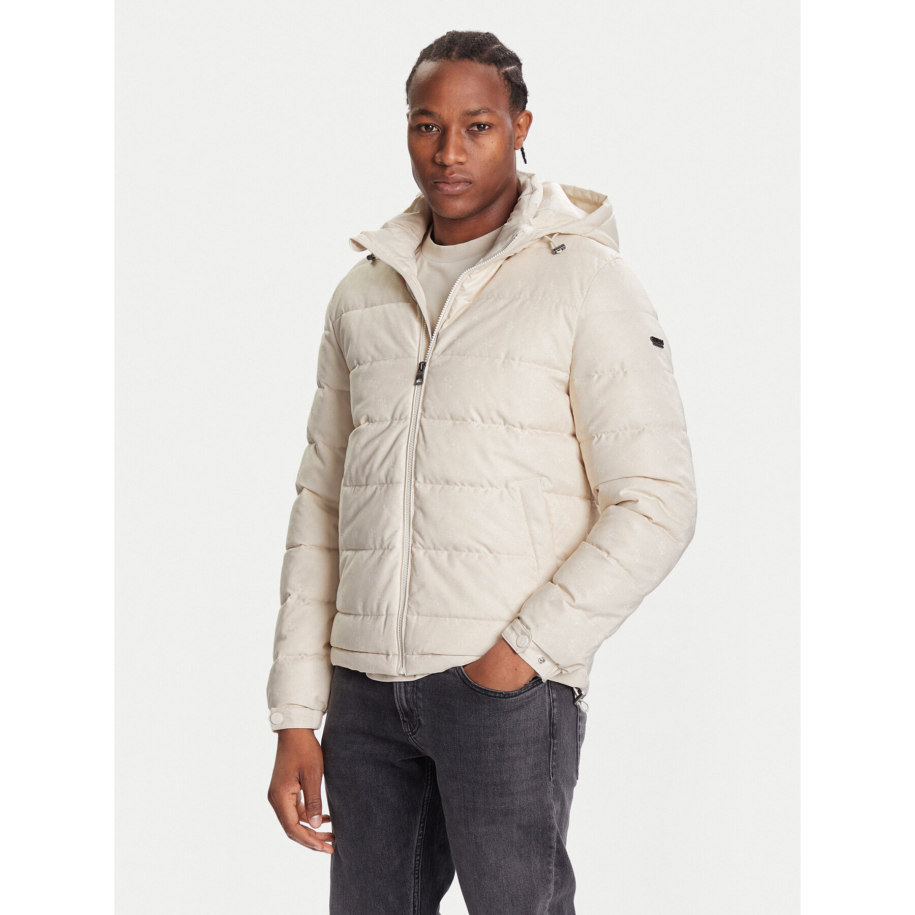 Guess Kurtka zimowa M5BL0B W2322 Écru Relaxed Fit