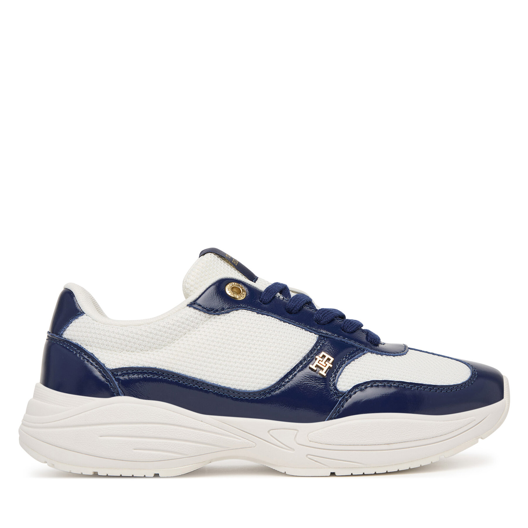 Tommy Hilfiger Sneakersy Modern Runner Shiny Leather FW0FW09413 Granatowy