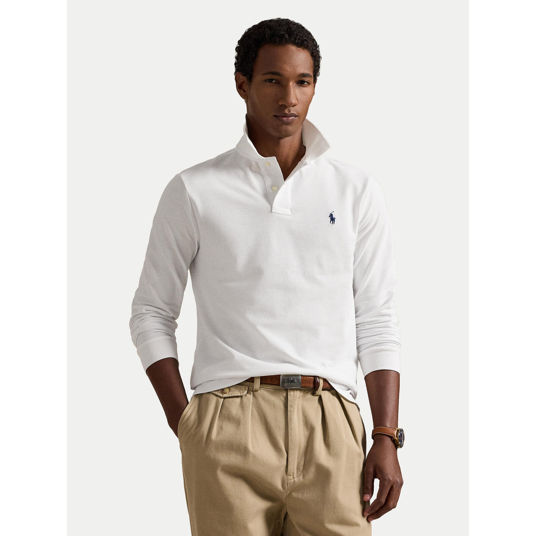 Polo Ralph Lauren Polo 710680790001 Biały Custom Slim Fit