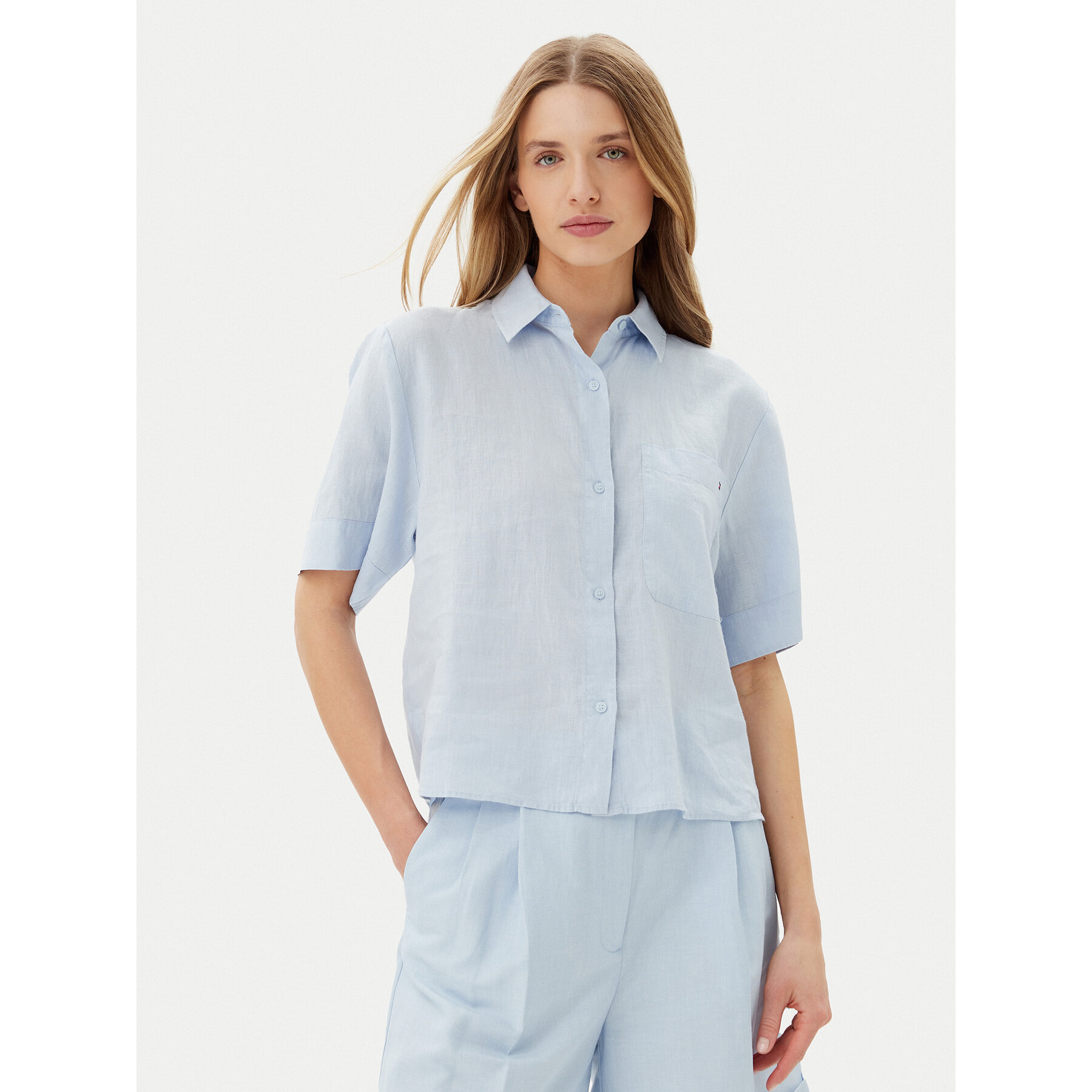 Tommy Hilfiger Koszula WW0WW44720 Błękitny Relaxed Fit