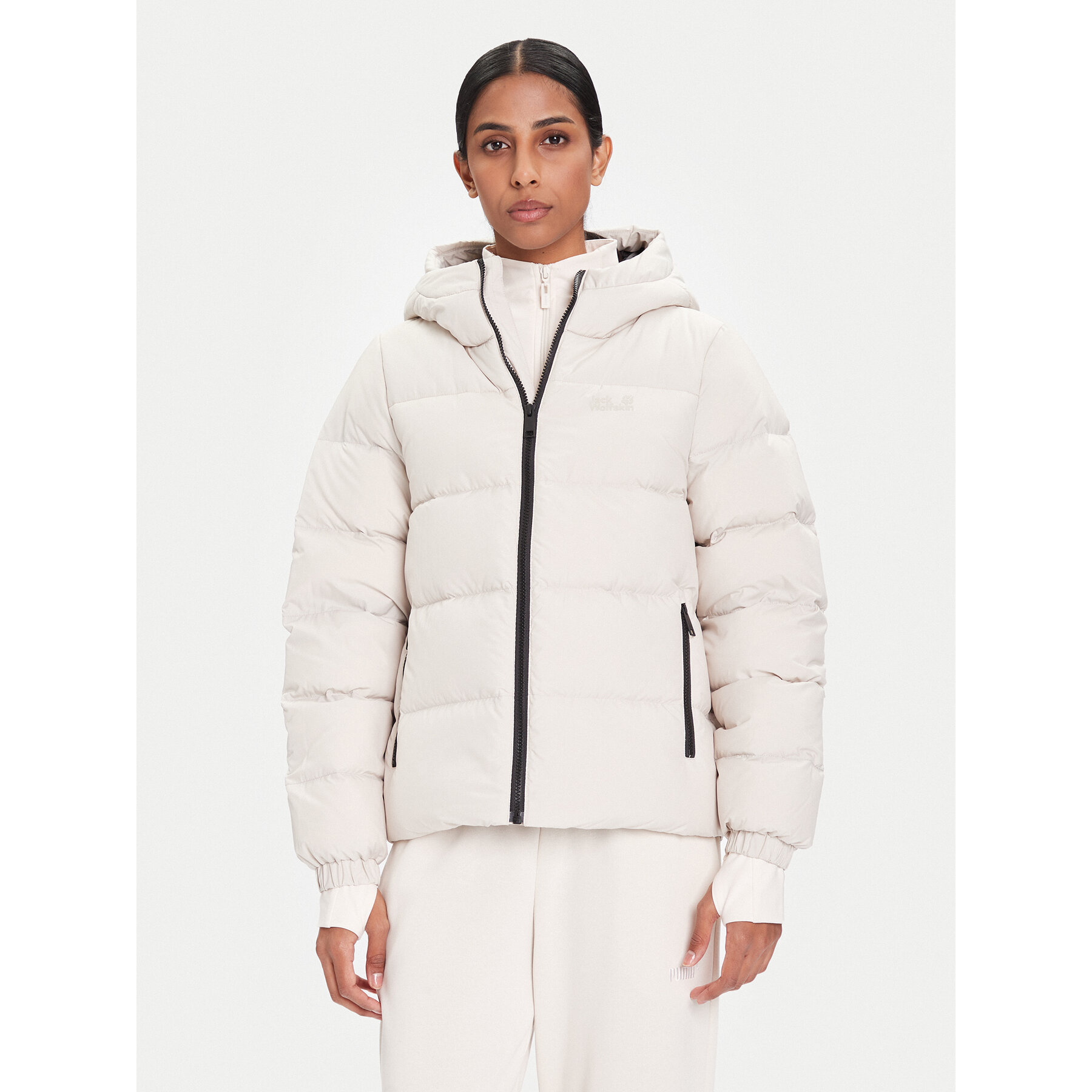 Jack Wolfskin Kurtka puchowa Frozen Palace A65097 Beżowy Regular Fit