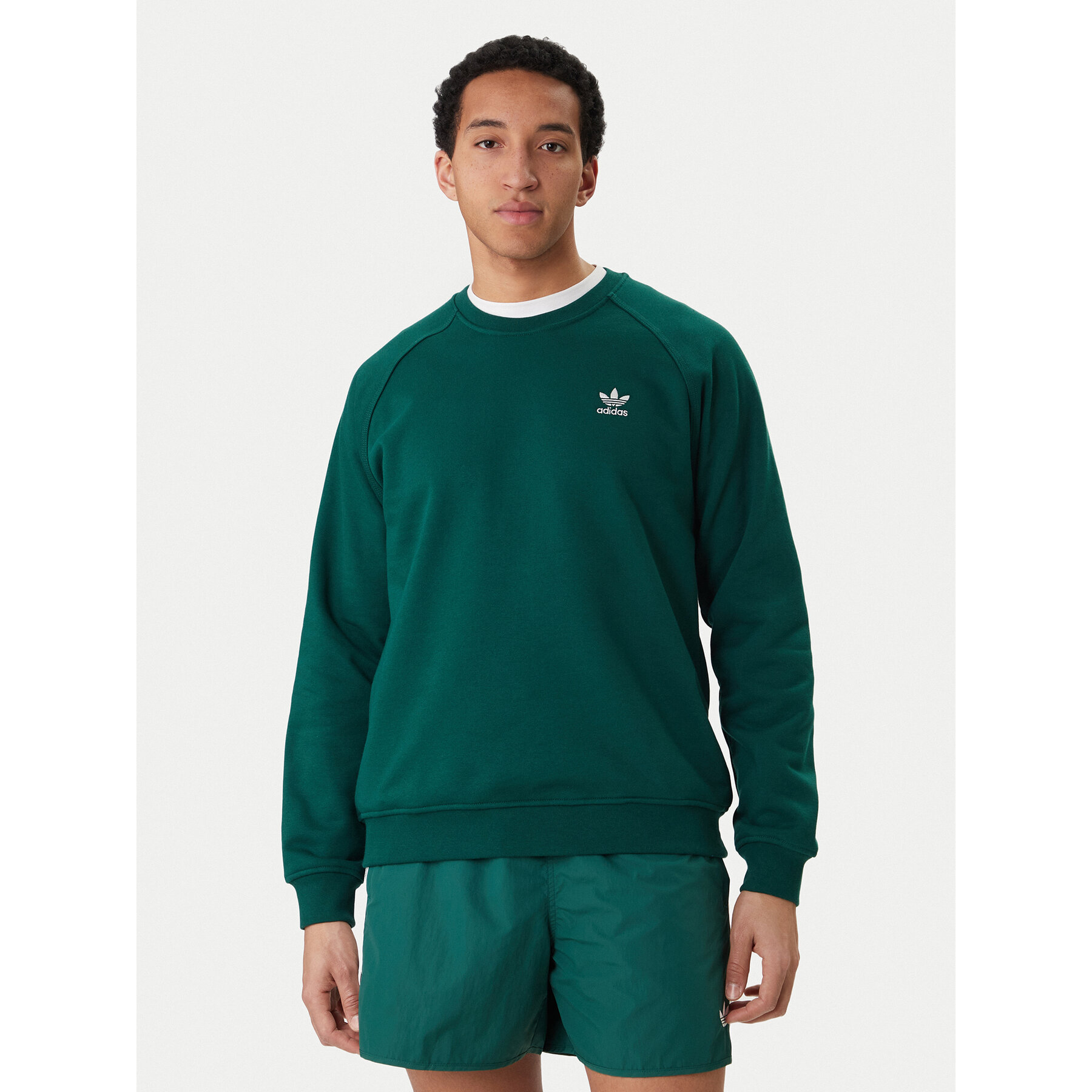 adidas Bluza Trefoil Essentials KD1319 Zielony Regular Fit