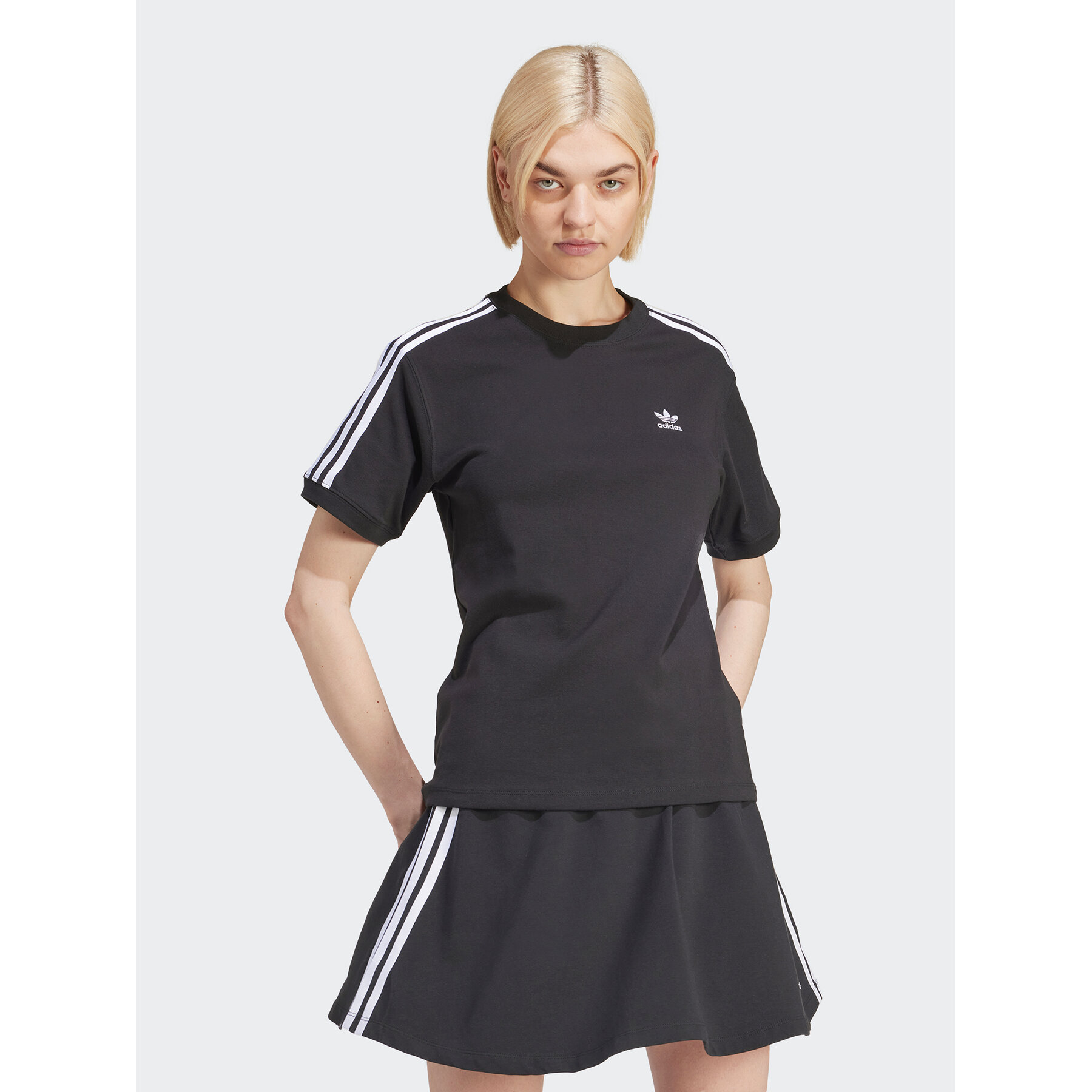 adidas T-Shirt 3-Stripes IU2420 Czarny Regular Fit
