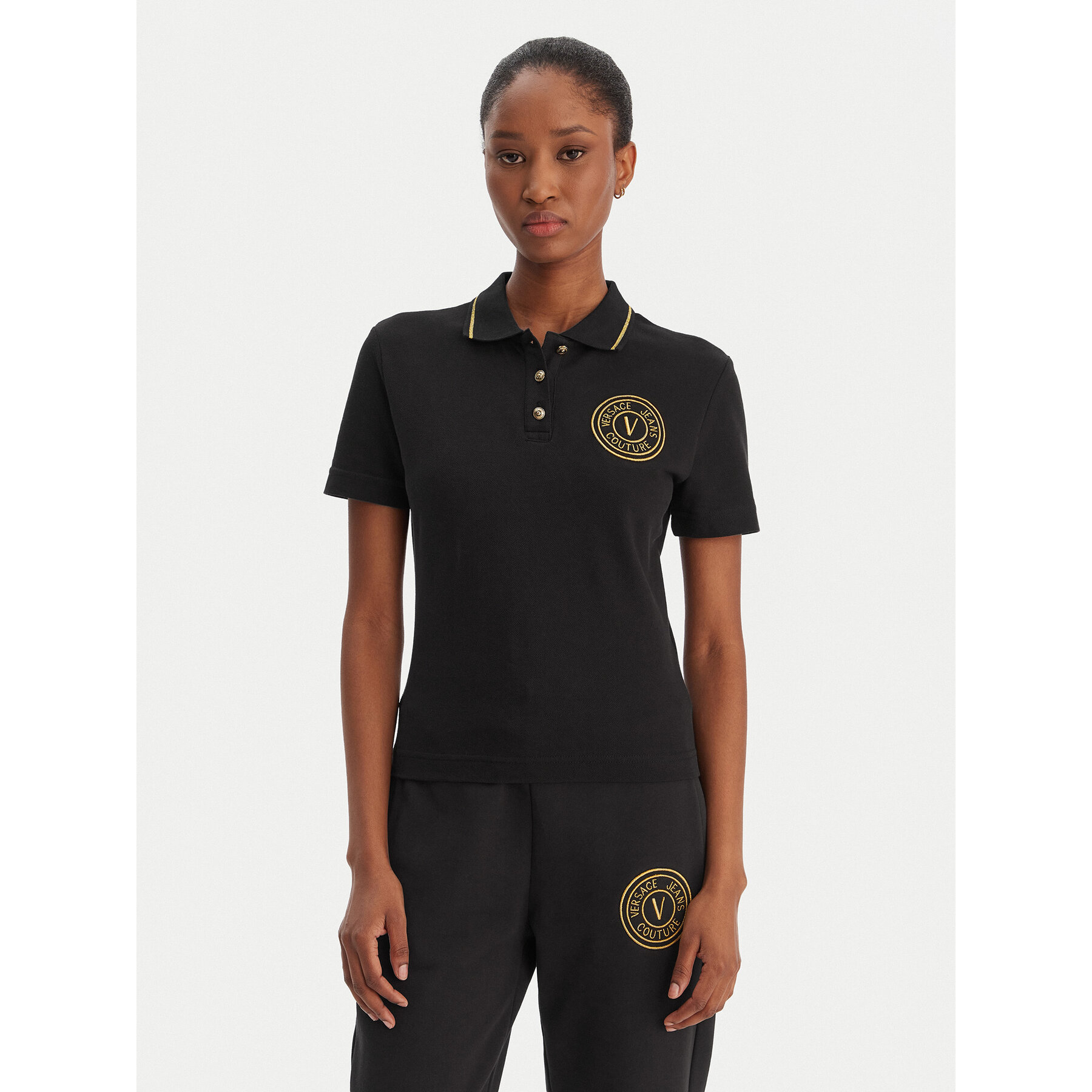 Versace Jeans Couture Polo 80HAGT02 CJ01T Biały Regular Fit