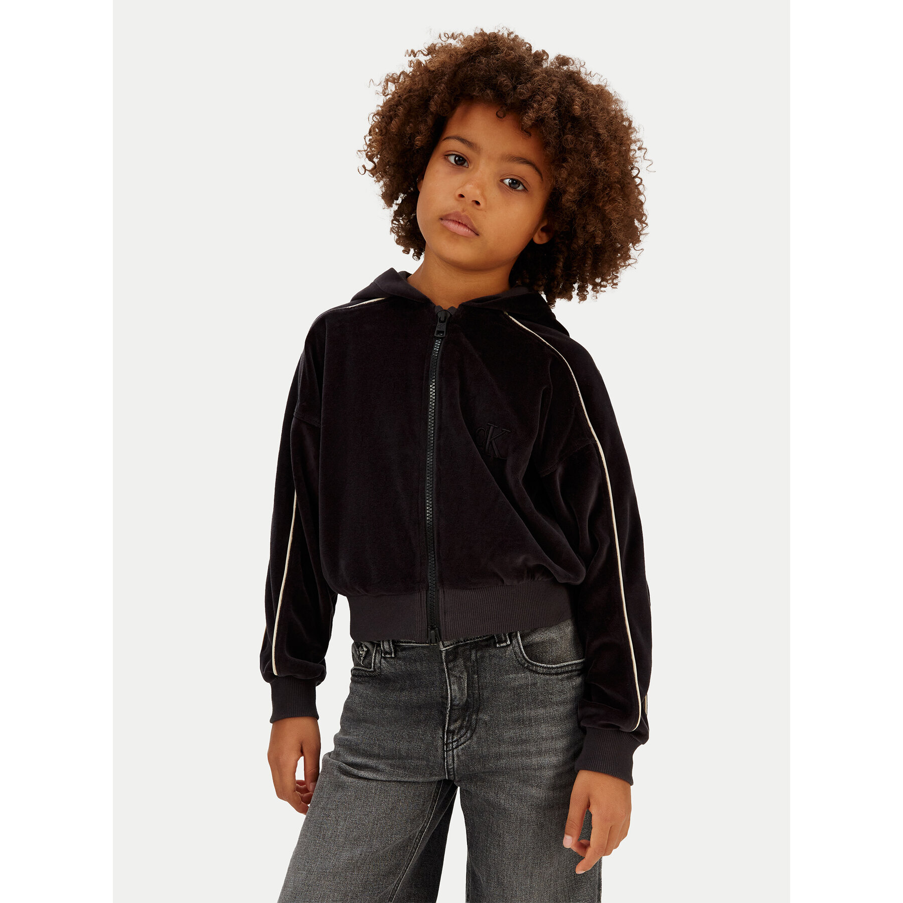 Calvin Klein Jeans Bluza Velvet IG0IG03088 Czarny Regular Fit