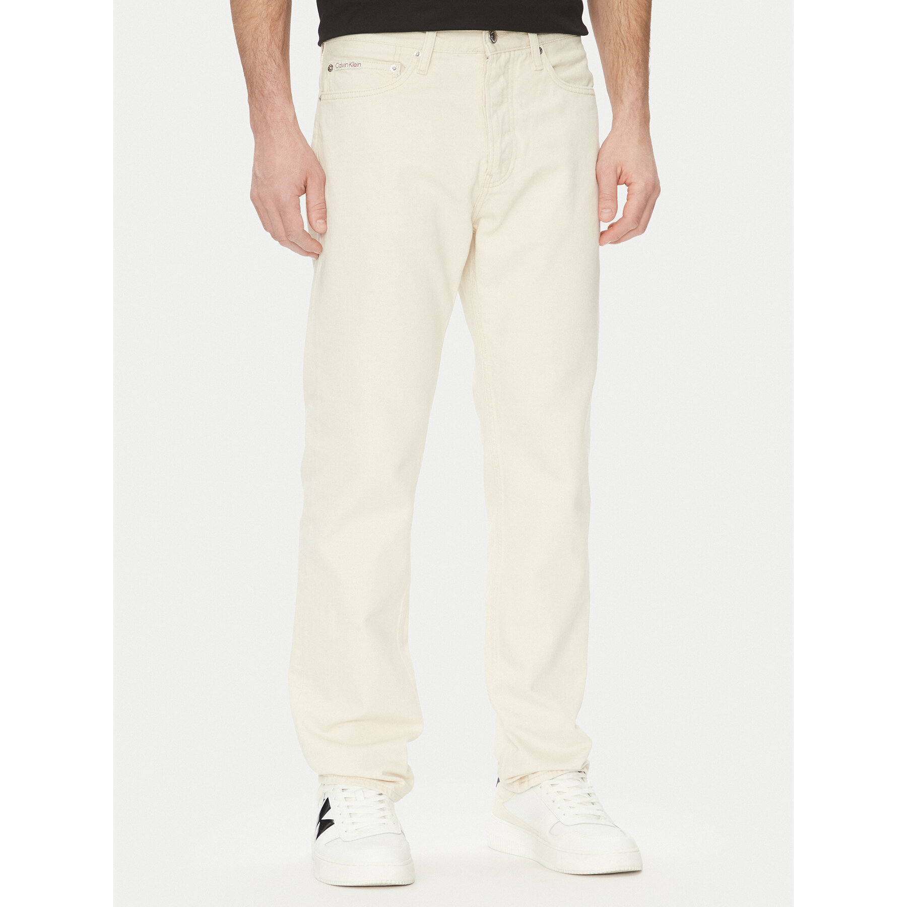 Calvin Klein Jeans Jeansy J30J327539 Biały Straight Fit