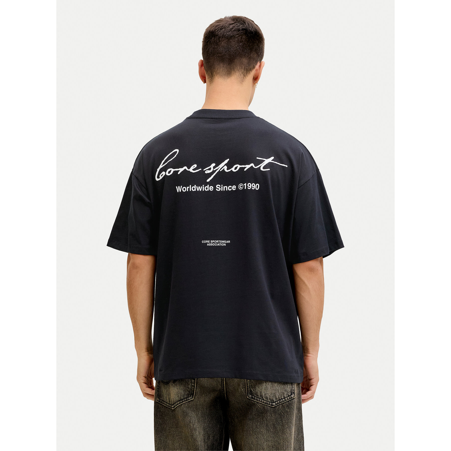 Jack & Jones T-Shirt Dust 12292982 Czarny Loose Fit