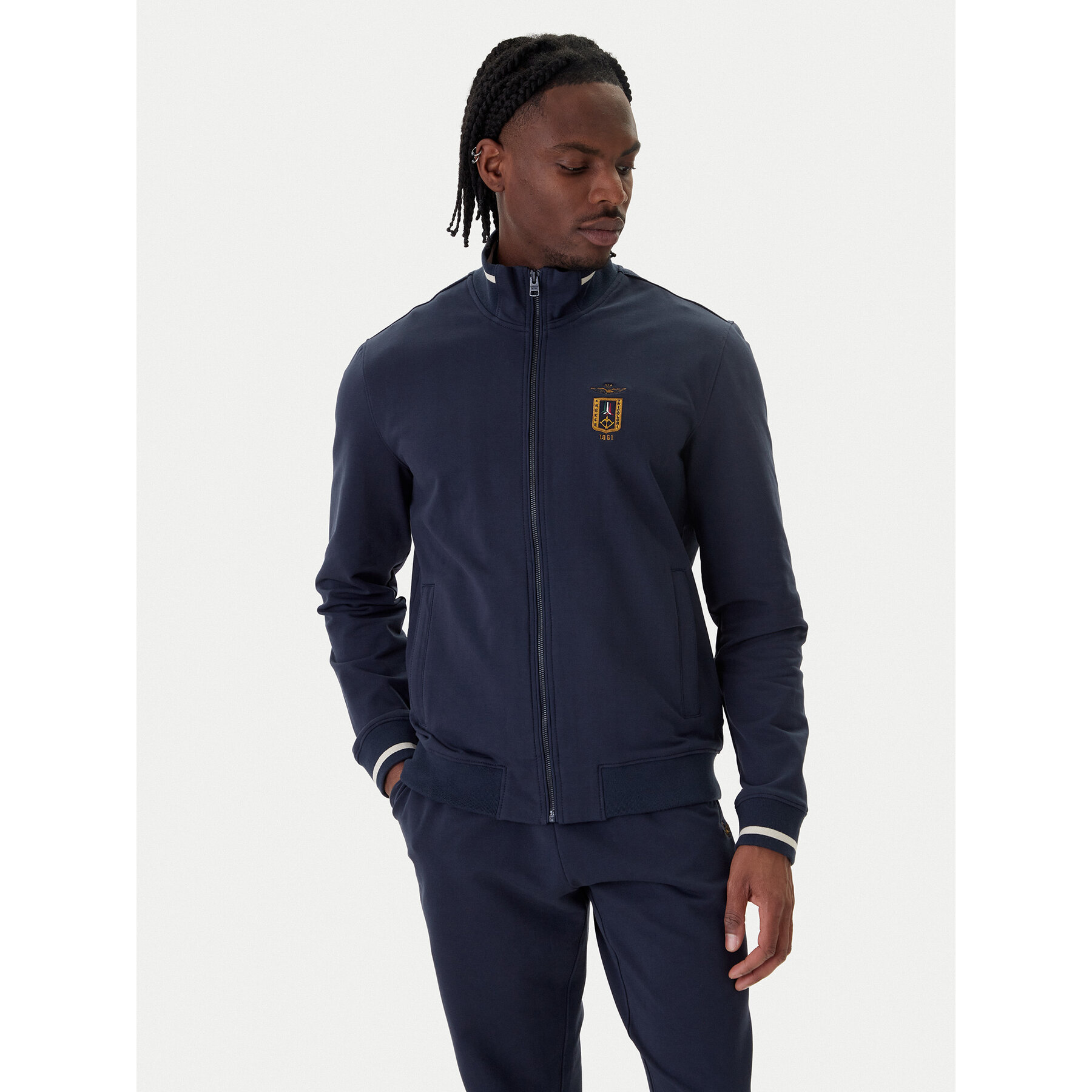 Aeronautica Militare Bluza 261FE2089UF00674 Granatowy Regular Fit