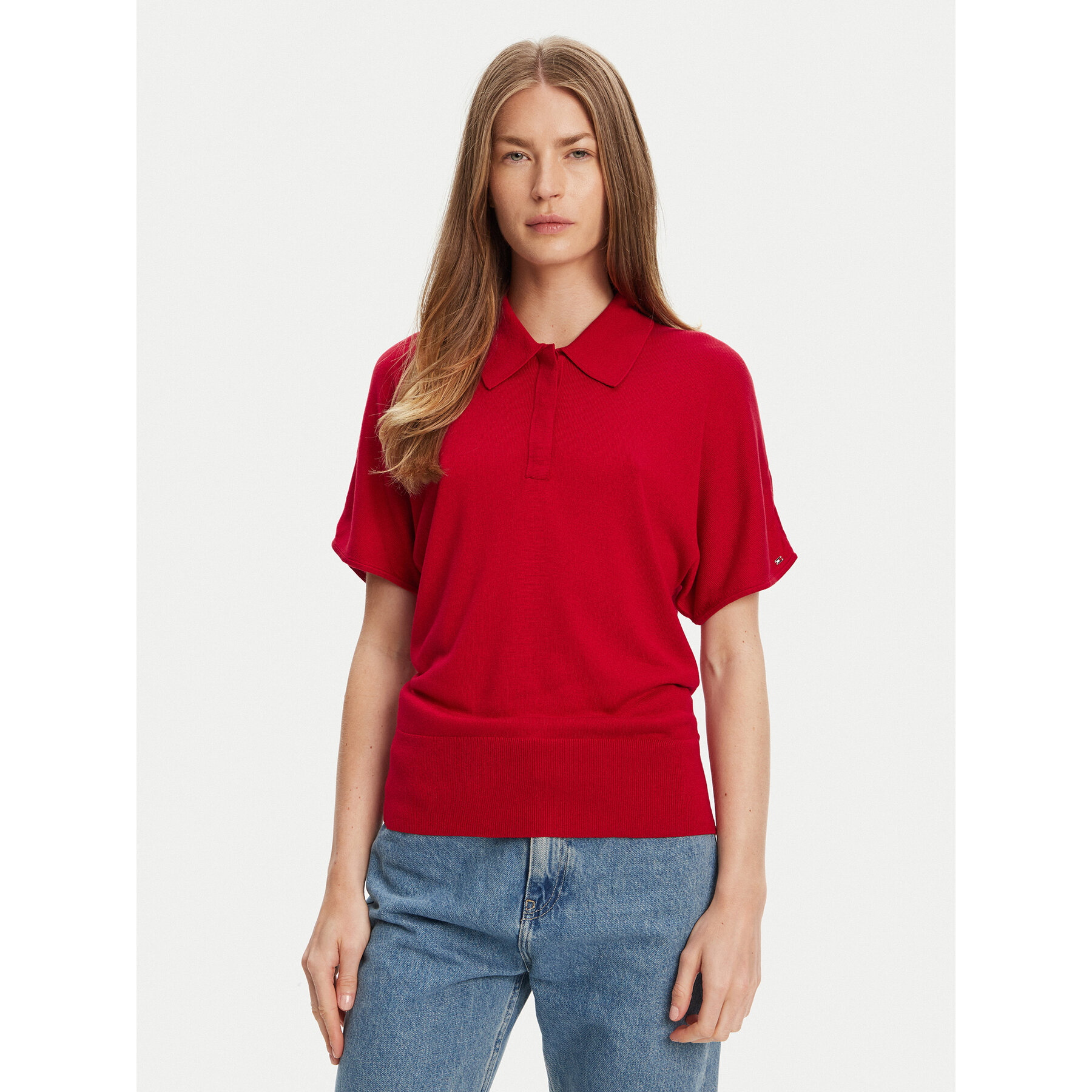 Tommy Hilfiger Polo WW0WW45652 Czerwony Regular Fit