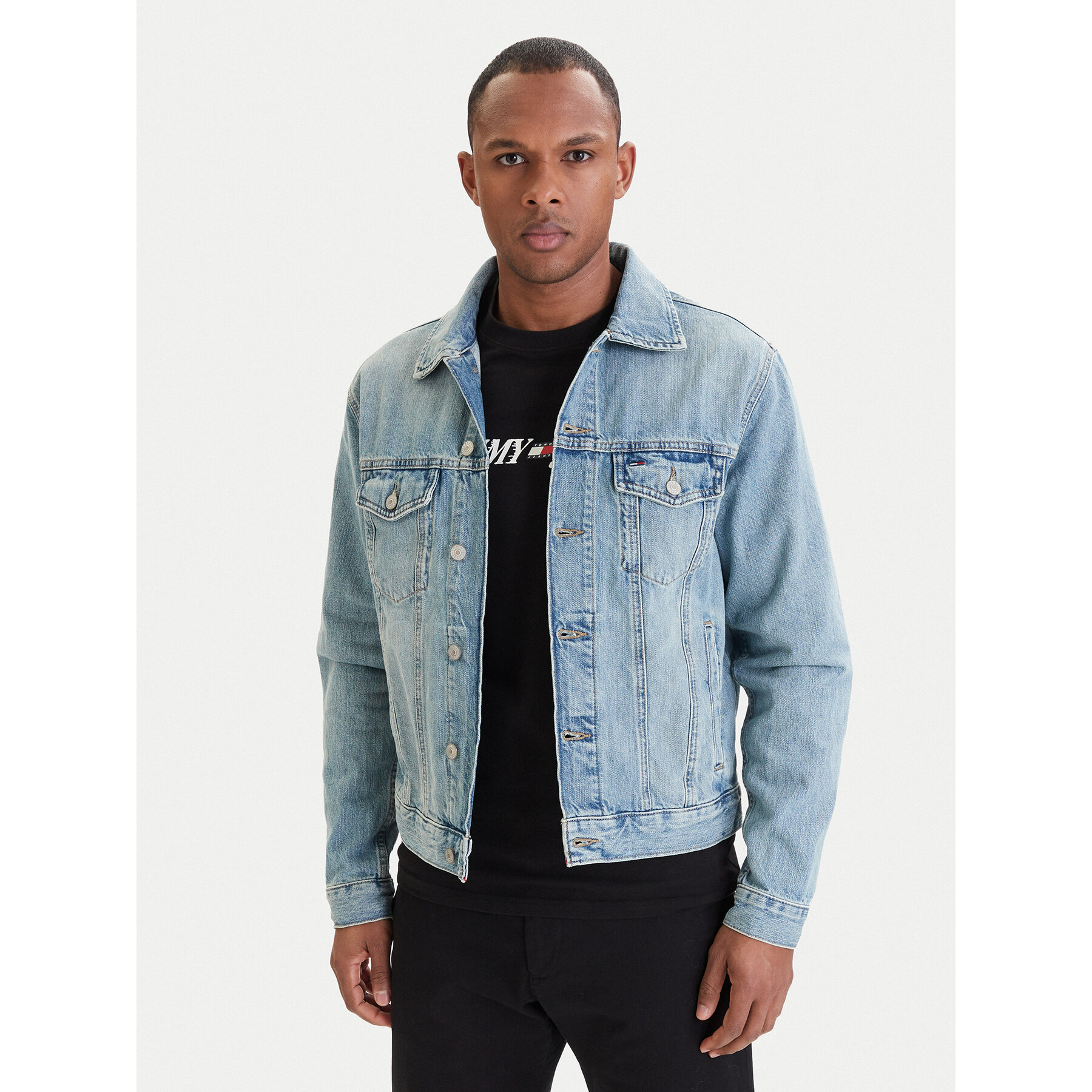 Tommy Jeans Kurtka jeansowa Ryan DM0DM23002 Błękitny Regular Fit