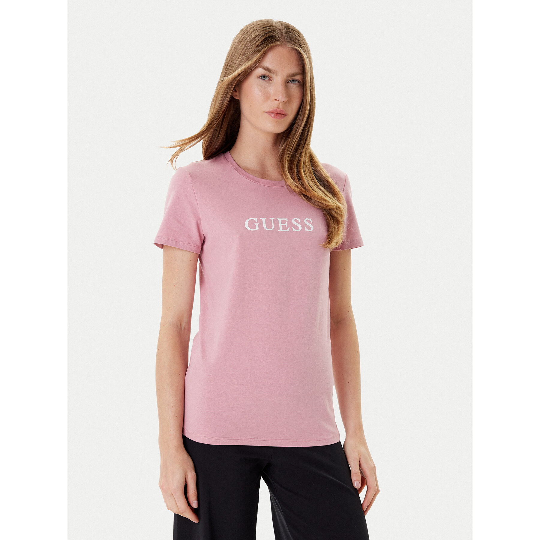 Guess T-Shirt O5RI01 KBBU1 Różowy Regular Fit