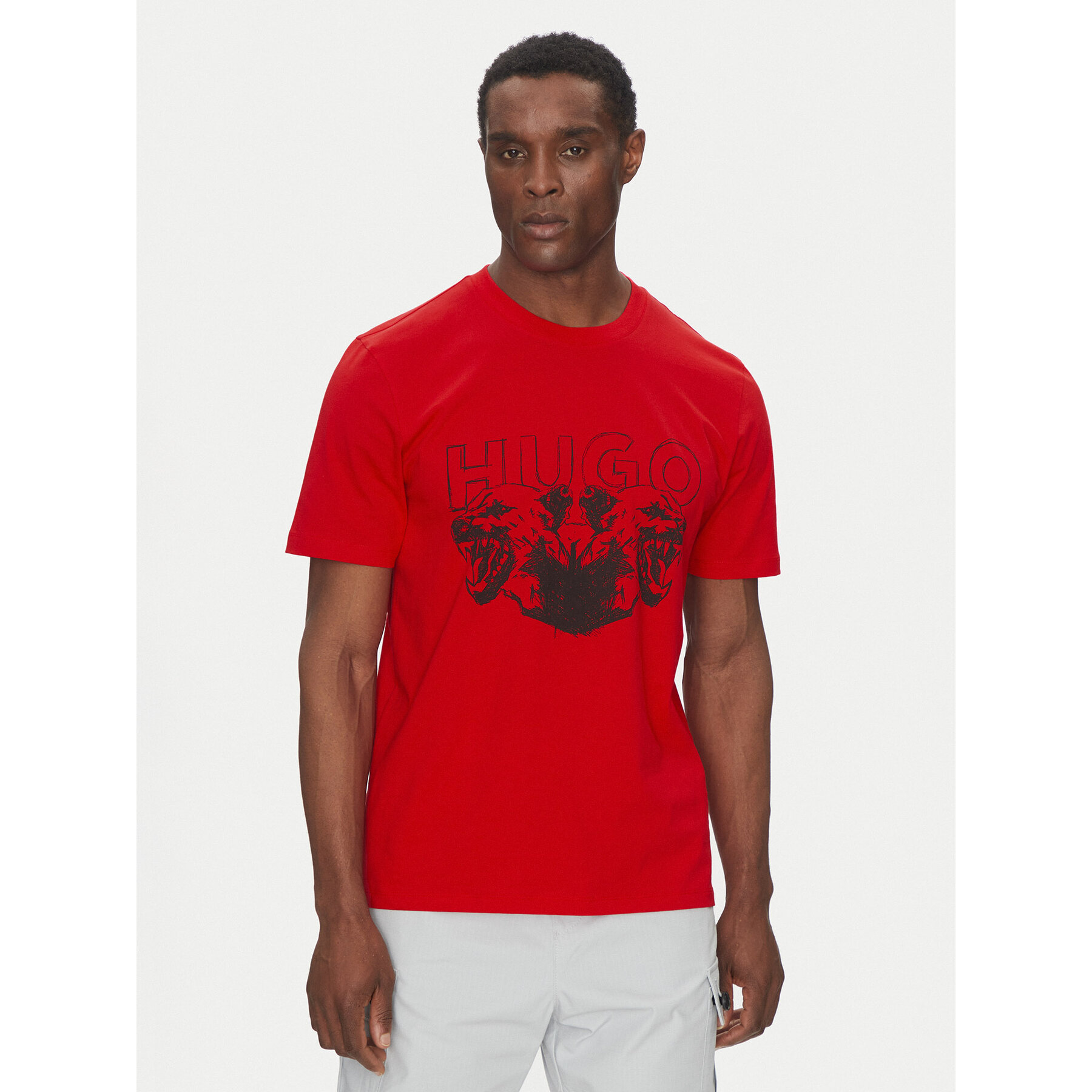 HUGO T-Shirt 50538257 Czerwony Regular Fit
