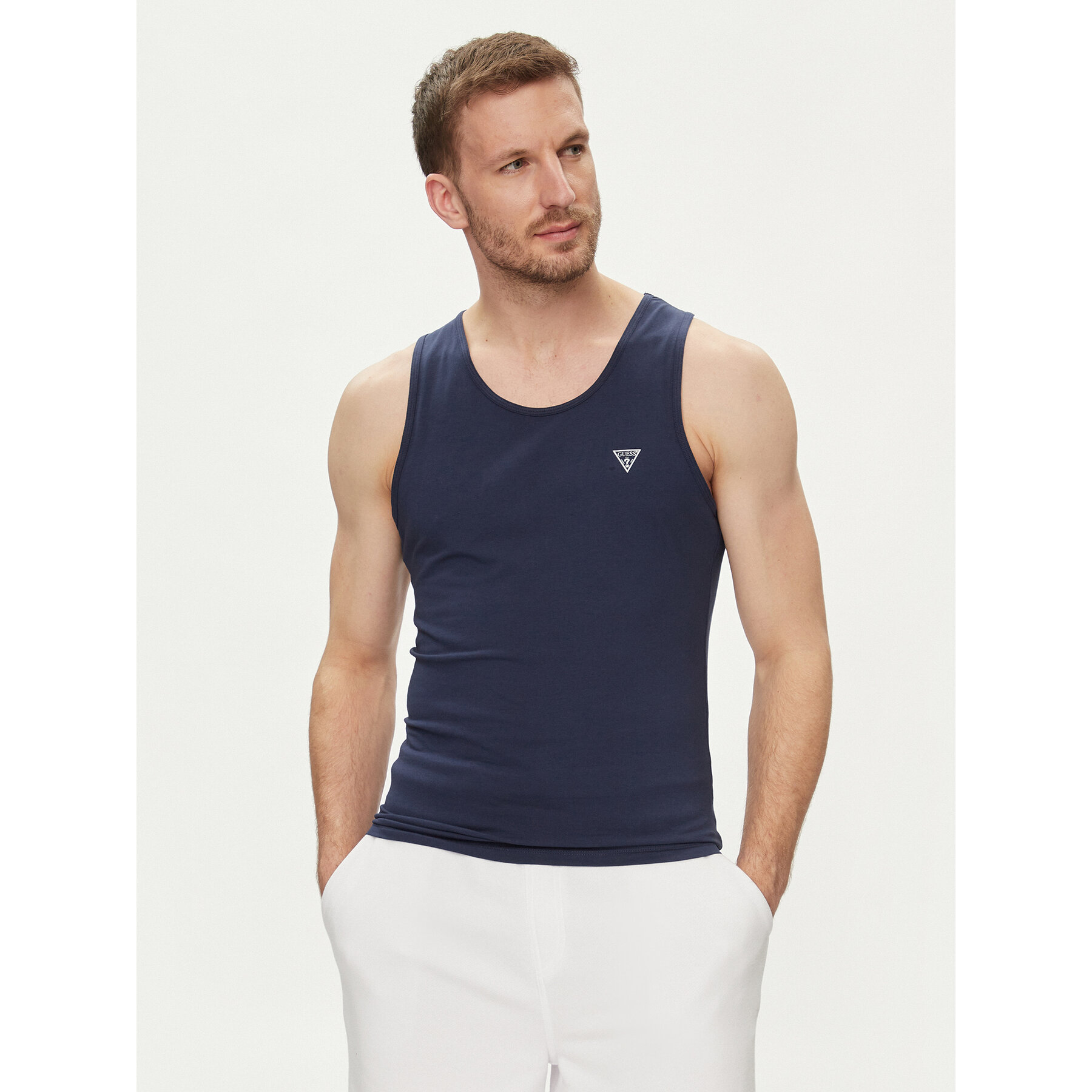 Guess Tank top U97M02 KCD31 Granatowy Regular Fit