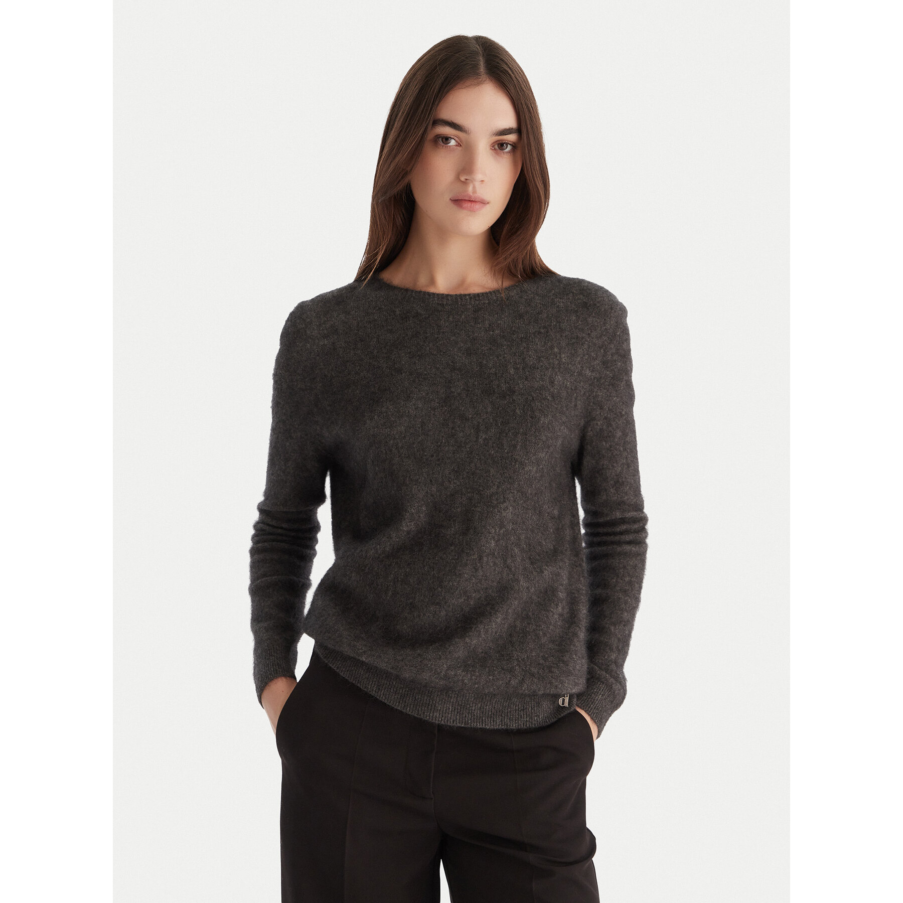 Dixie Sweter M833Y042A Szary Regular Fit
