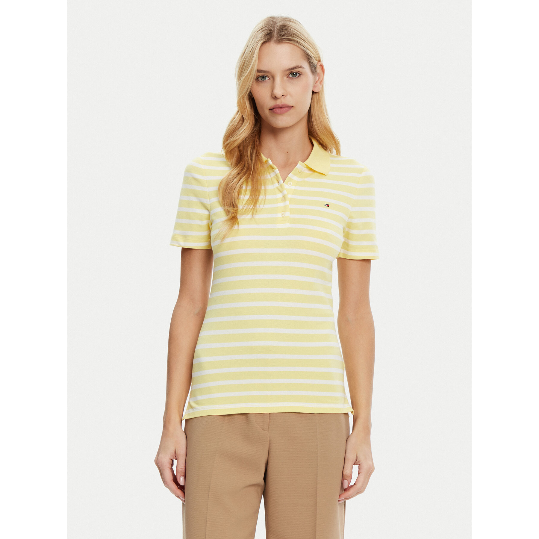 Tommy Hilfiger Polo 1985 WW0WW43225 Żółty Slim Fit