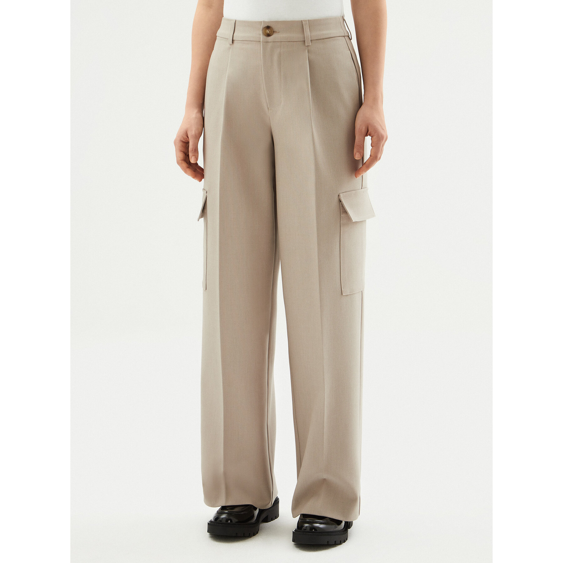 Calvin Klein Jeans Spodnie palazzo J20J224848 Szary Relaxed Fit