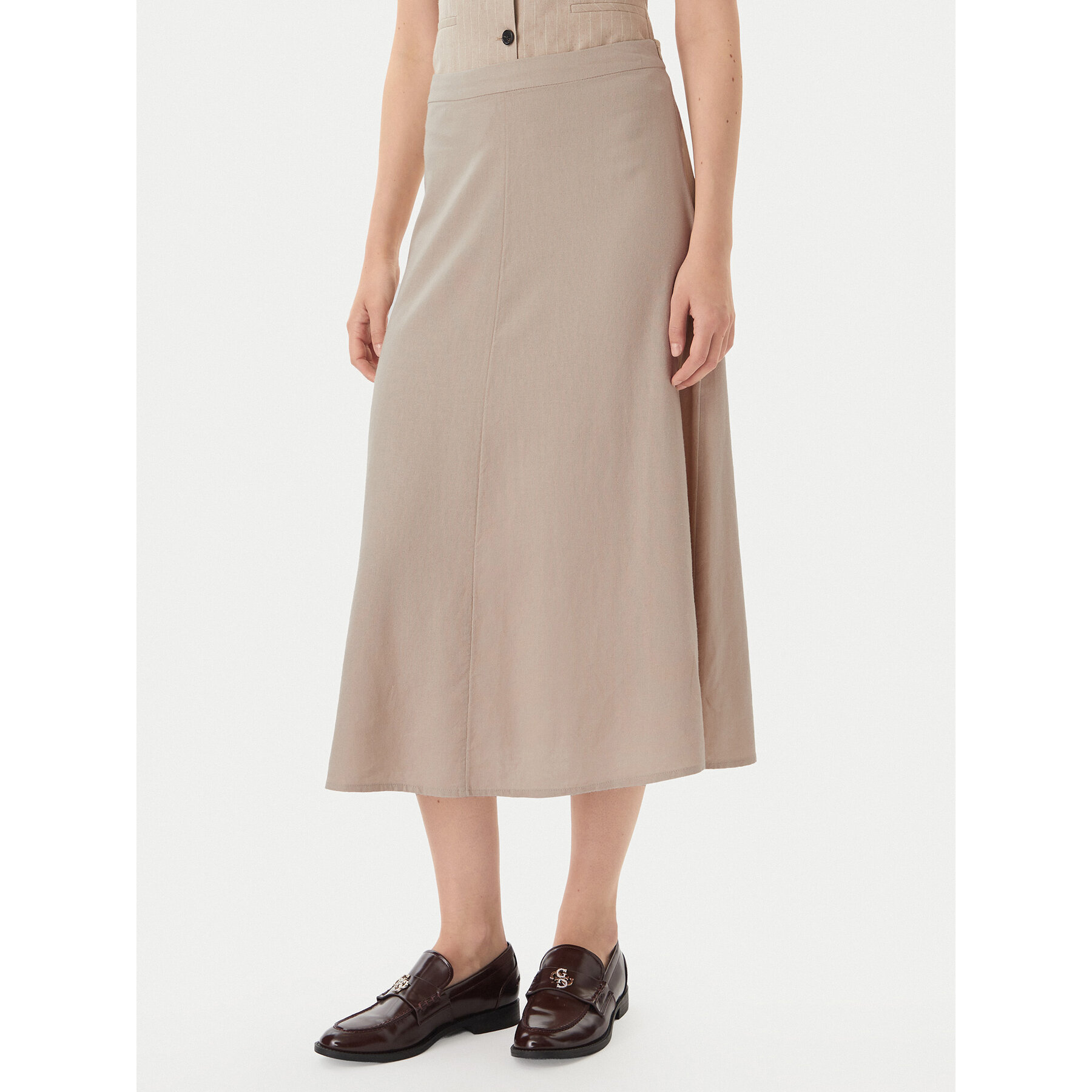 ONLY Spódnica midi Goa 15363690 Beżowy Regular Fit