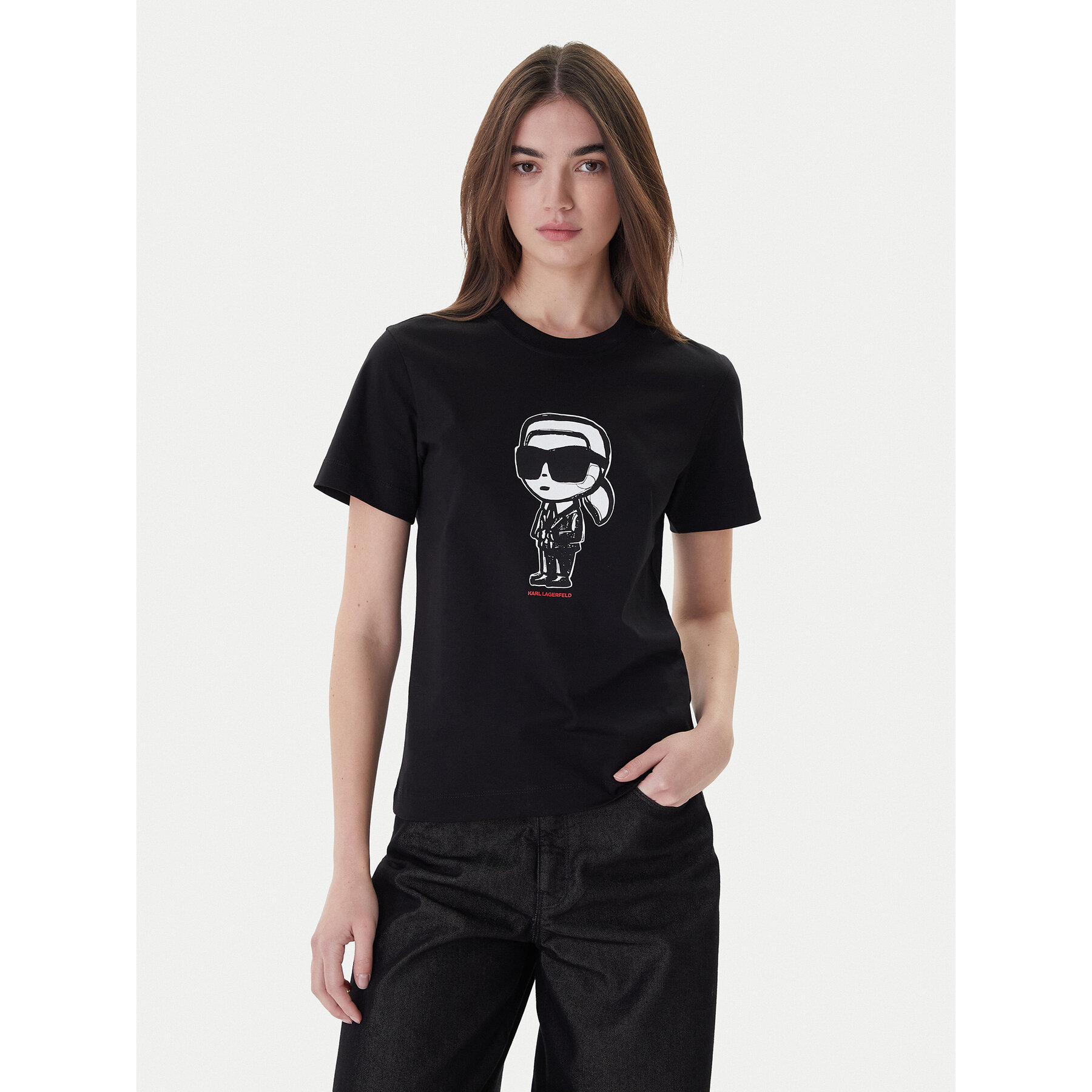KARL LAGERFELD T-Shirt A1W17126 Czarny Regular Fit