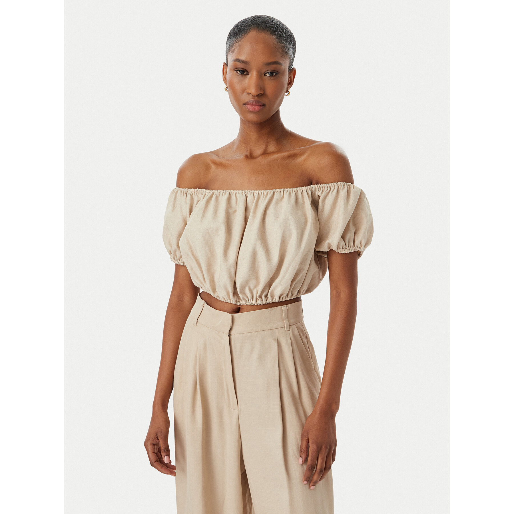 Guess Bluzka W6GHA1 W2447 Beżowy Regular Fit