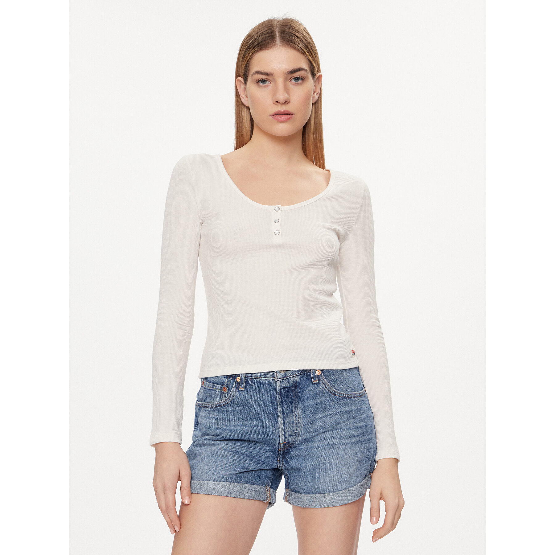 Levi's® Bluzka Dry Goods A7312-0000 Écru Slim Fit