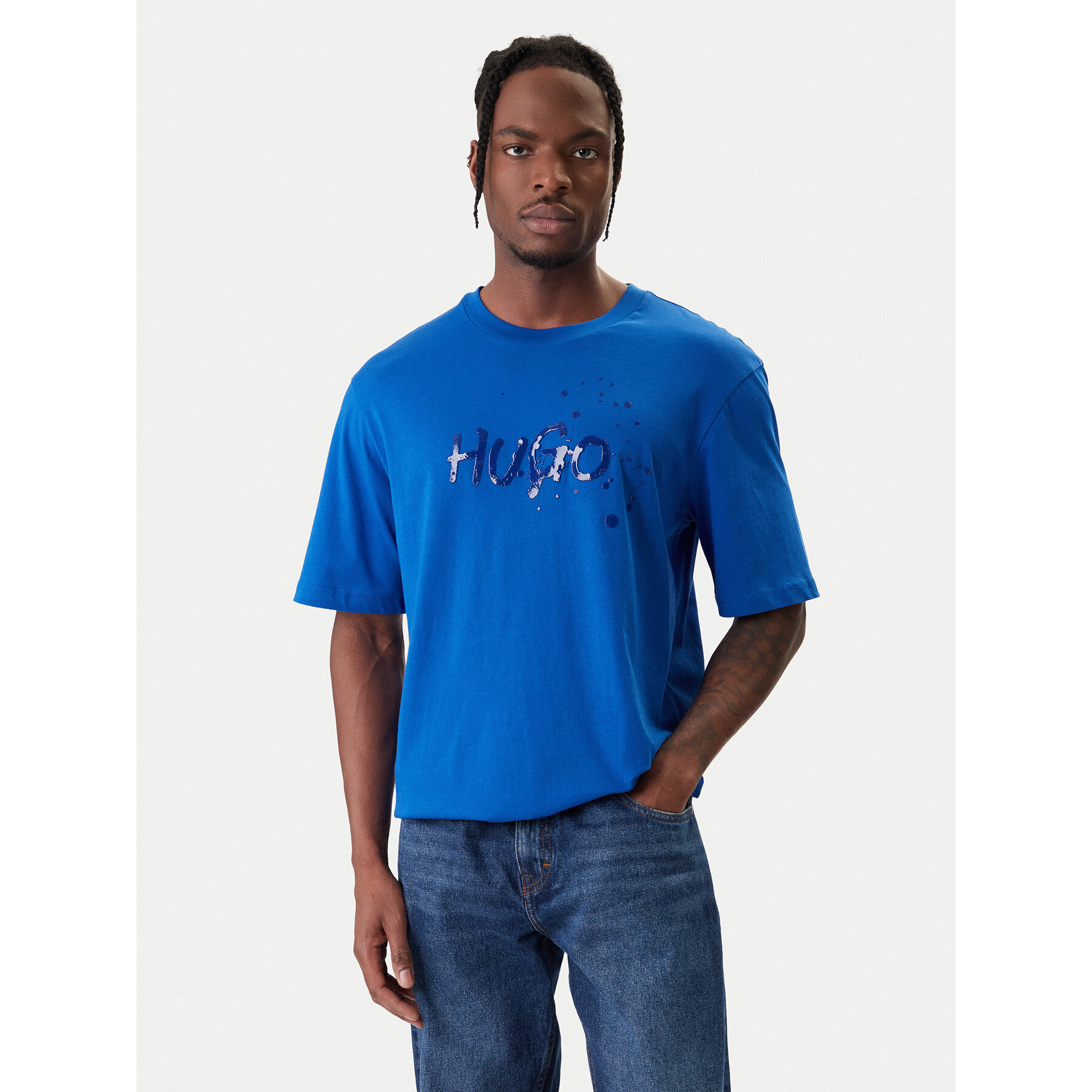 HUGO T-Shirt Nierofix 50554369 Niebieski Regular Fit