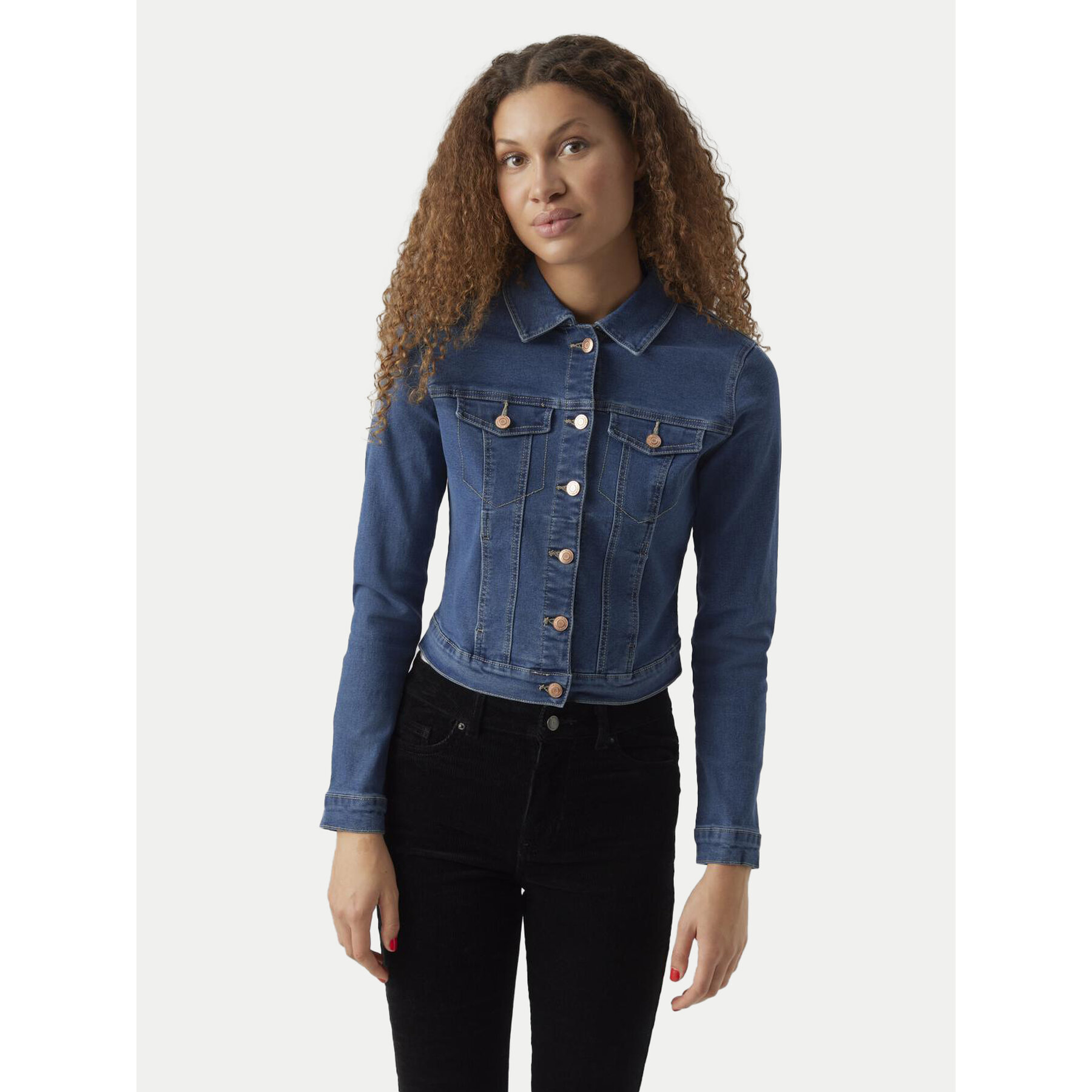 Vero Moda Kurtka jeansowa Luna 10279492 Niebieski Slim Fit