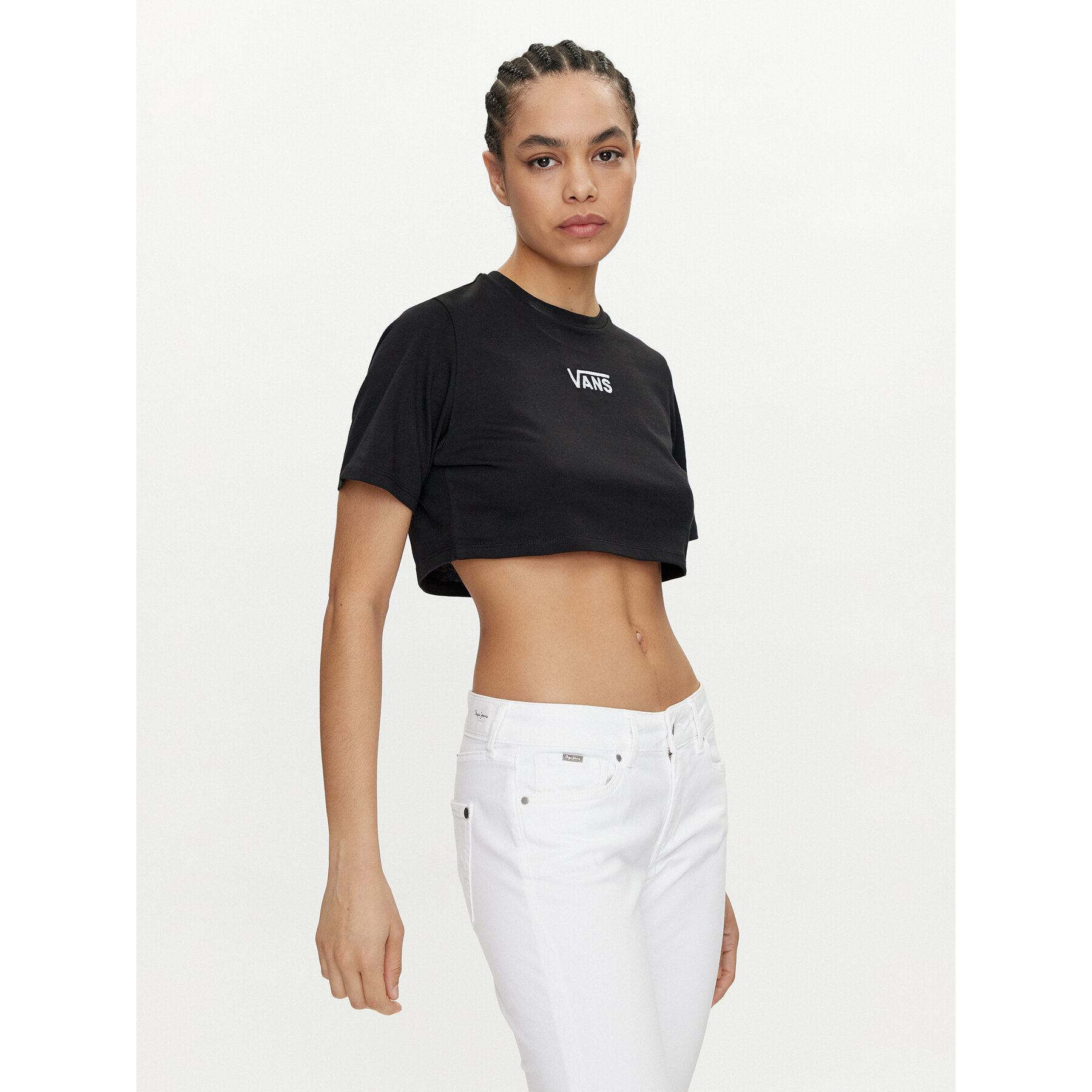 Vans T-Shirt Flying V Crew Crop Ii VN000GFF Czarny Regular Fit