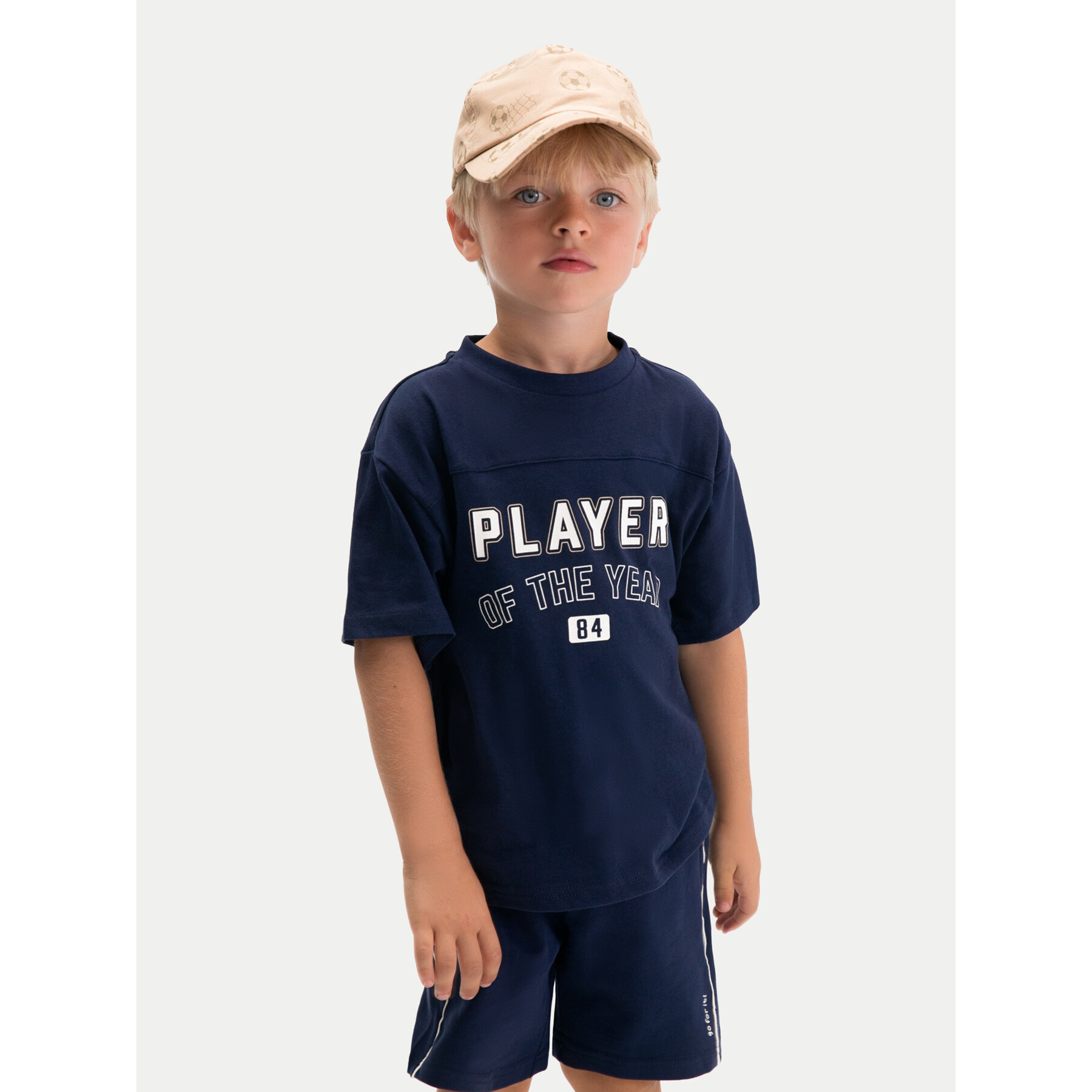 Mayoral Komplet t-shirt i spodenki 3608 Granatowy Regular Fit